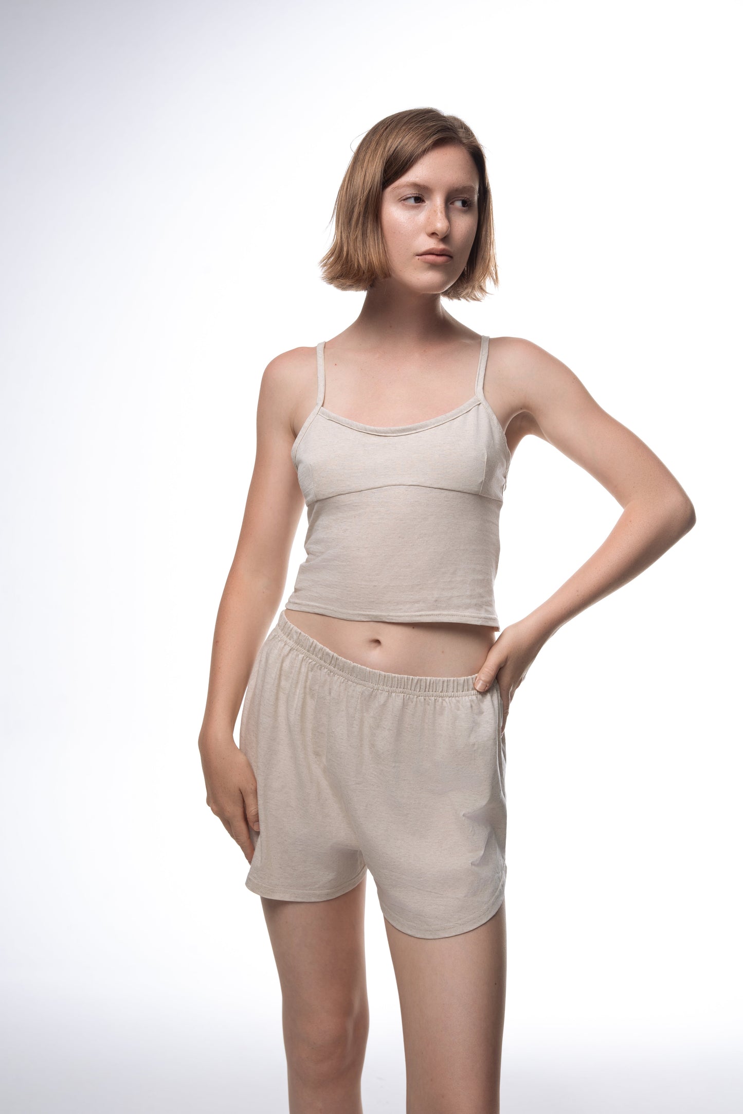Organic Cotton & Linen Pyjama Shorts for Women — GOTS Certified, Plastic-Free
