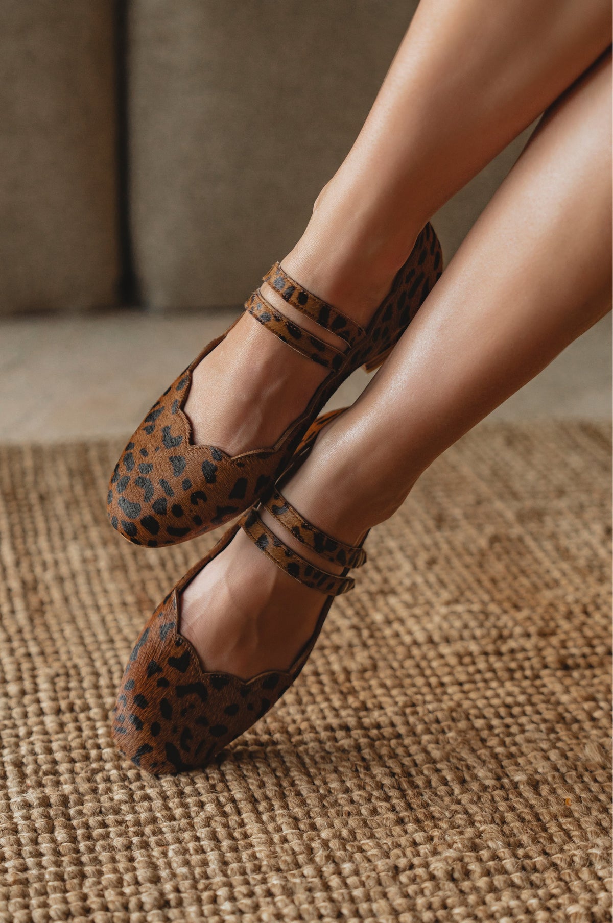 Josselien Printed Mary Jane Leather Flats
