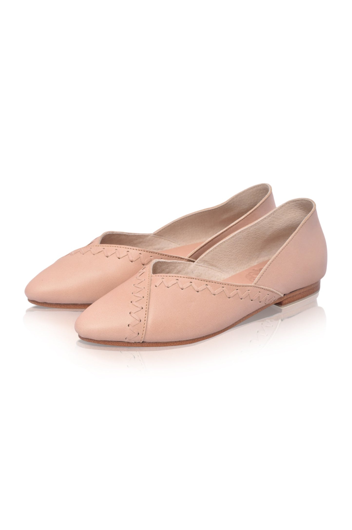 Ysabel Pointed Toe Leather Flats