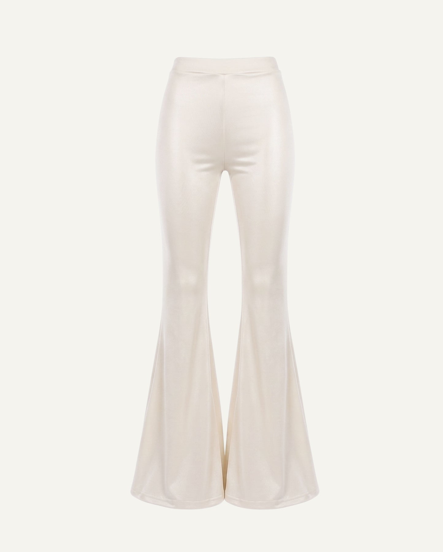 Mulberry Silk Flared Pants - Cream
