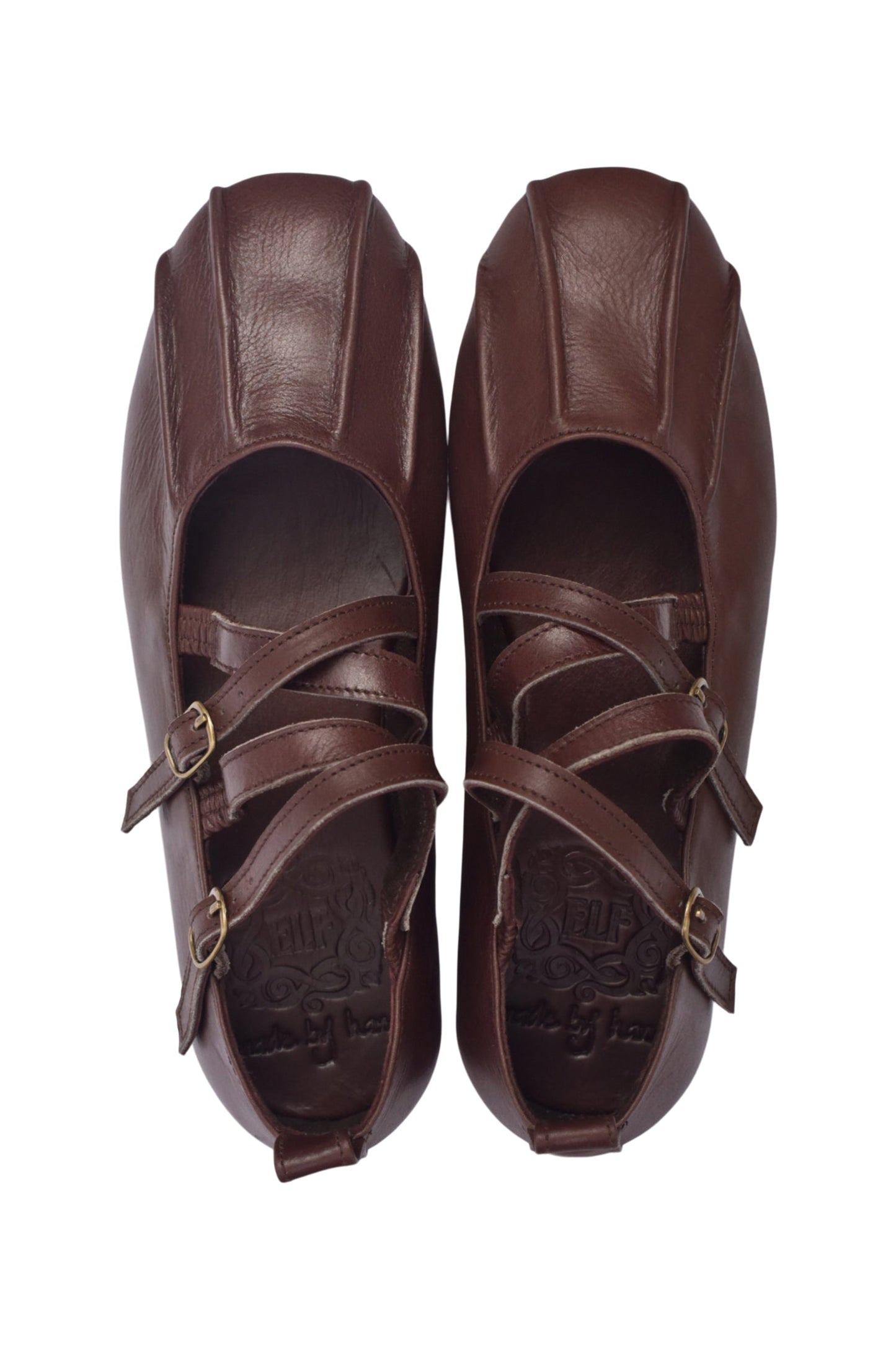 Brechtje Criss-Cross Round Toe Leather Flats