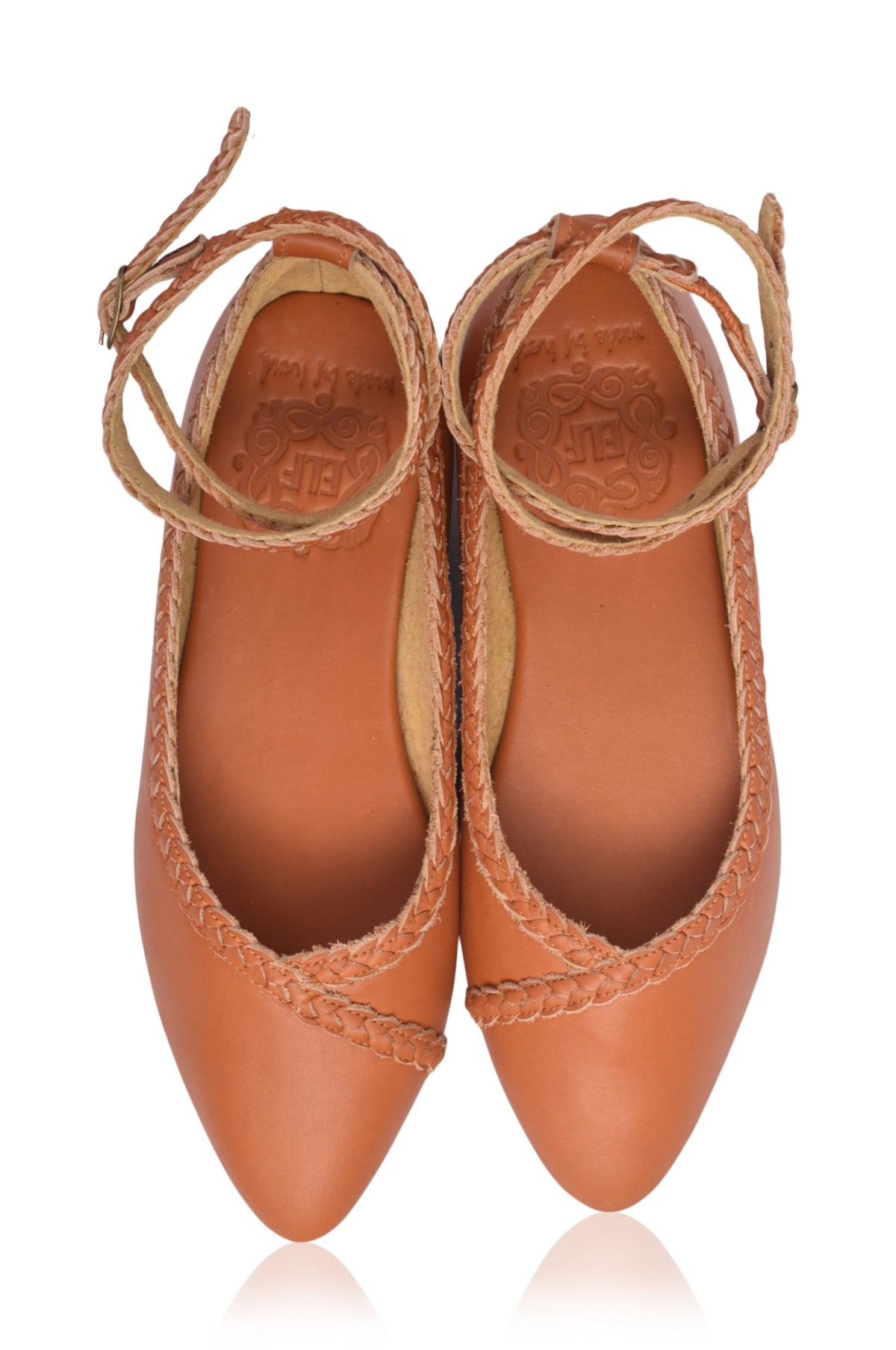 Justine Braided Pointed Toe Leather Flats