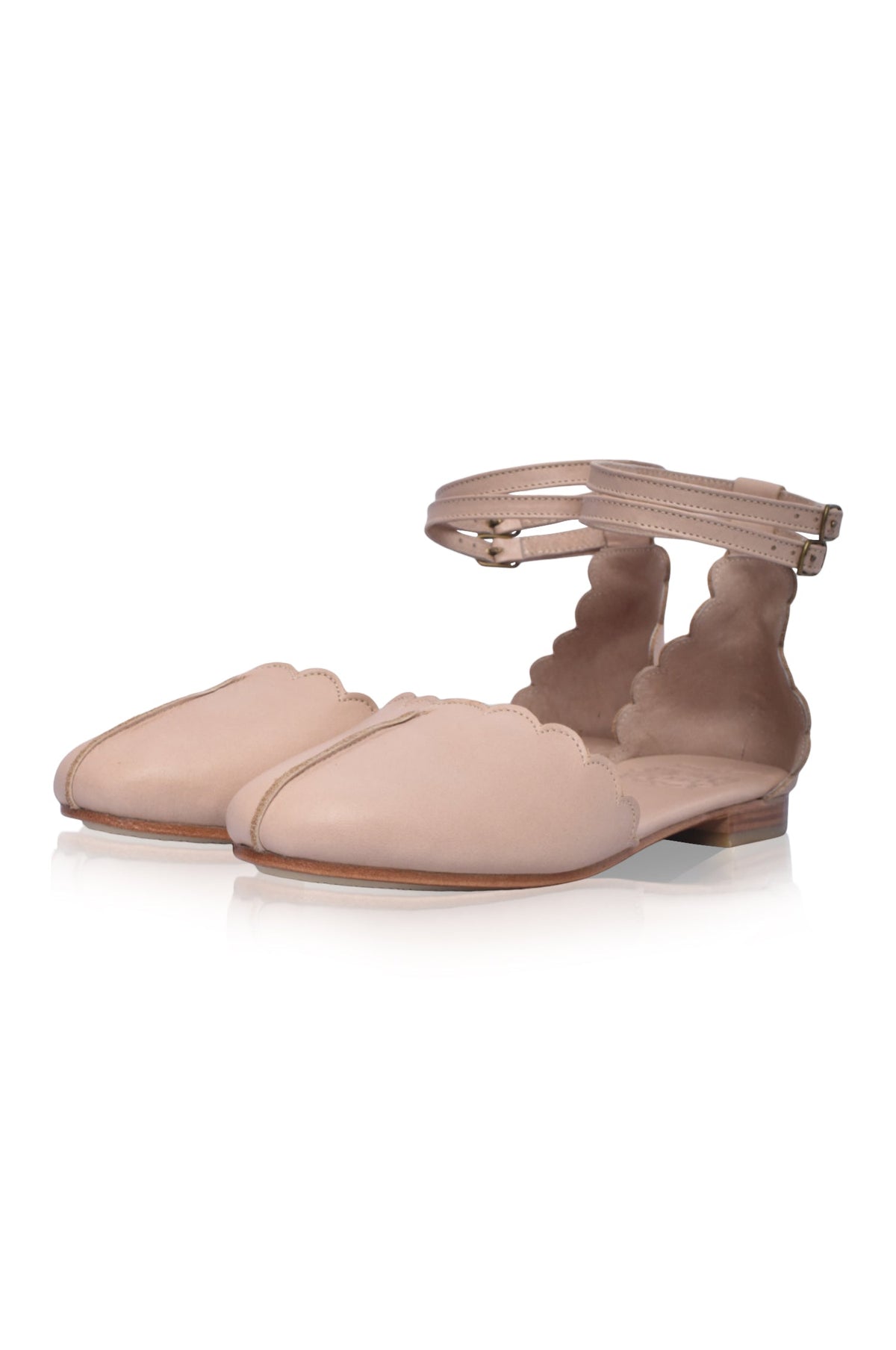 Hannelore Almond Toe Leather Flats