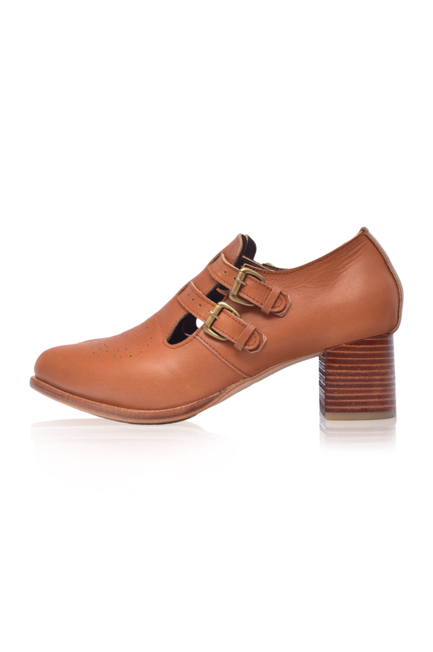 Celandra Low Heel Leather Booties