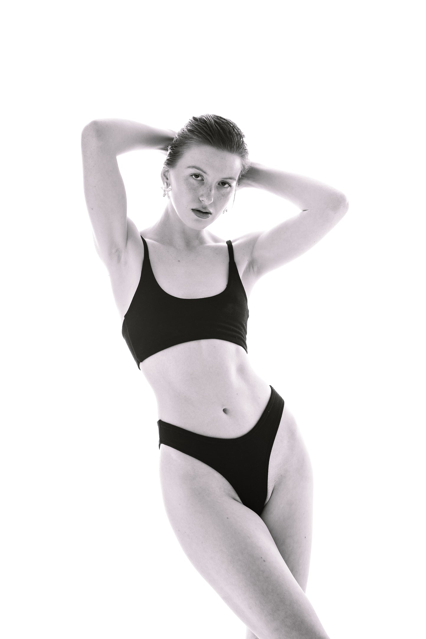 Women's Merino Wool Scoop Bikini Set – Black