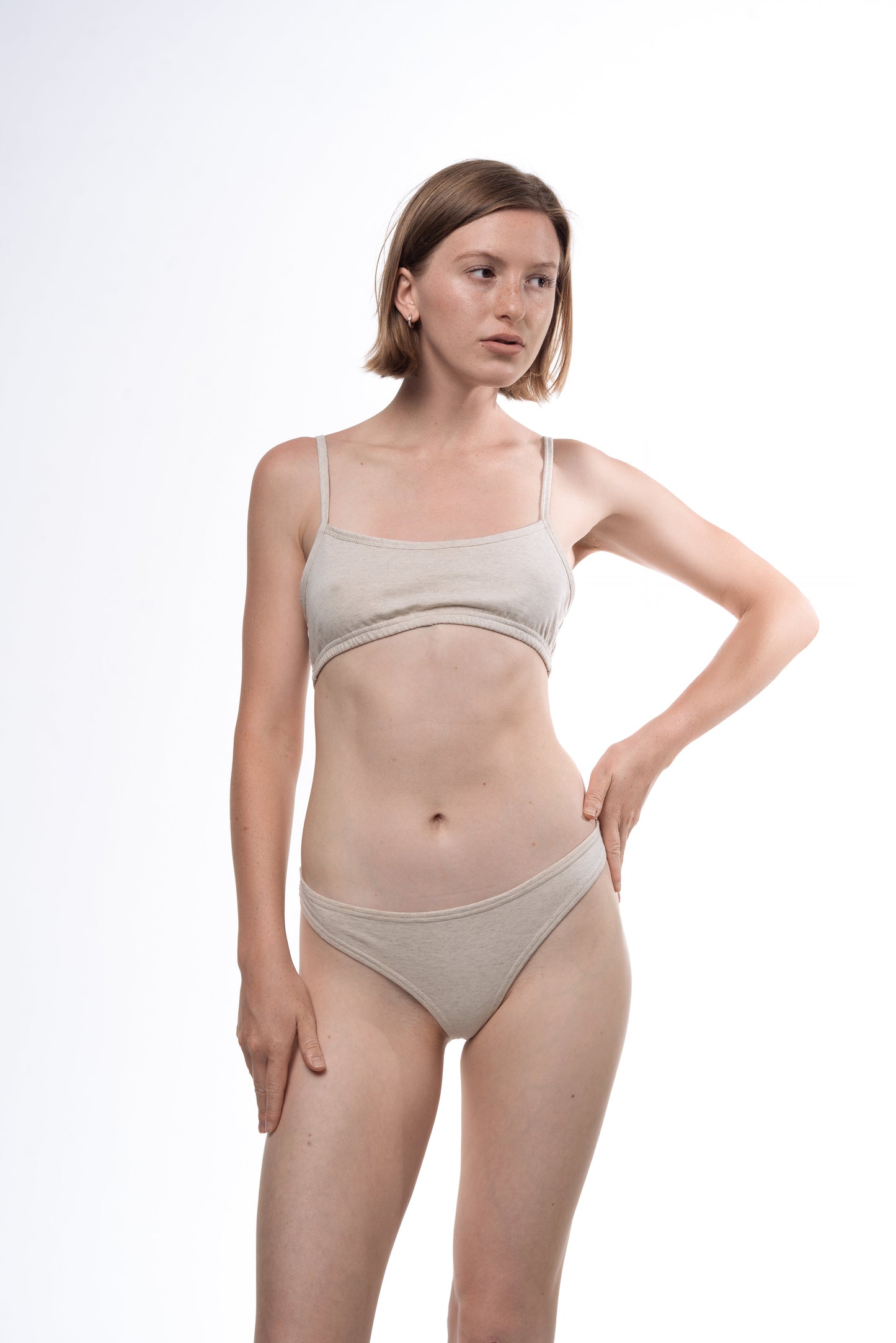 Organic Cotton & Linen Scoop Bralette — GOTS Certified, Wireless, Natural Rubber Elastic