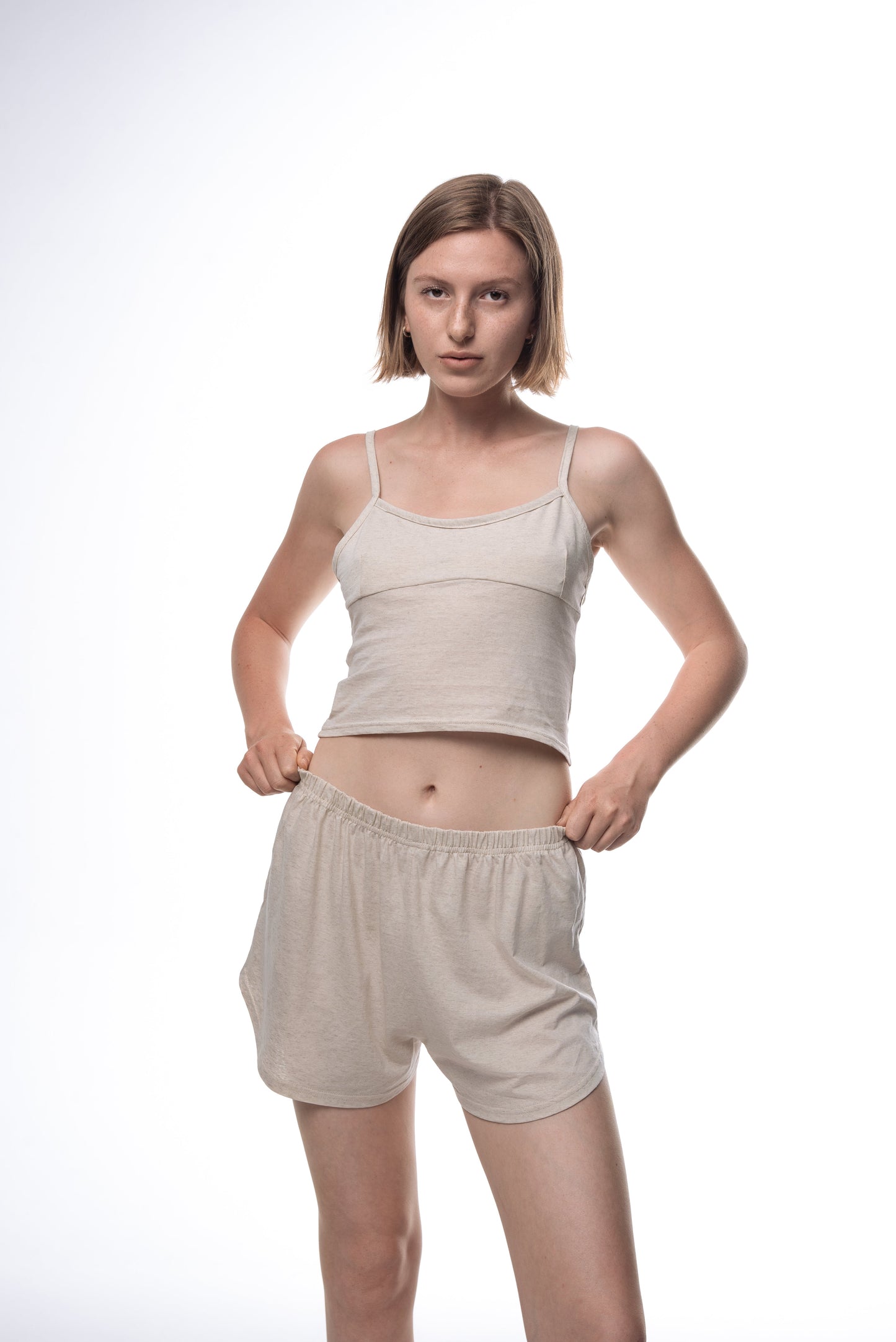 Organic Cotton & Linen Cami Top — GOTS Certified, Plastic-Free Sleepwear