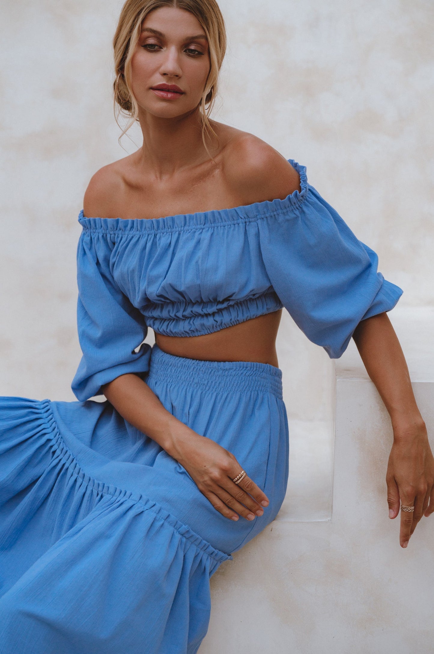 Idalie Linen Crop Top