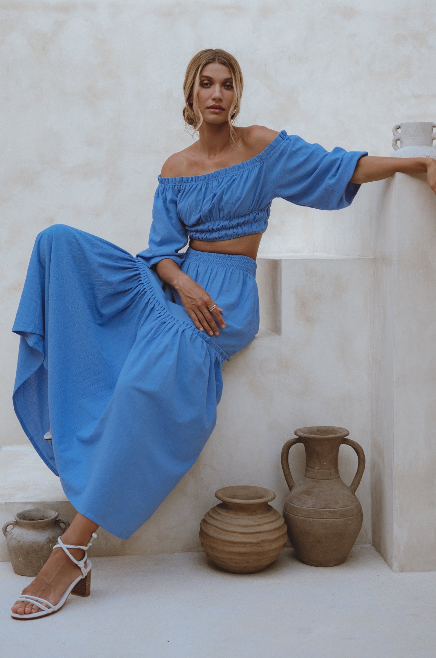 Idalie Linen Crop Top