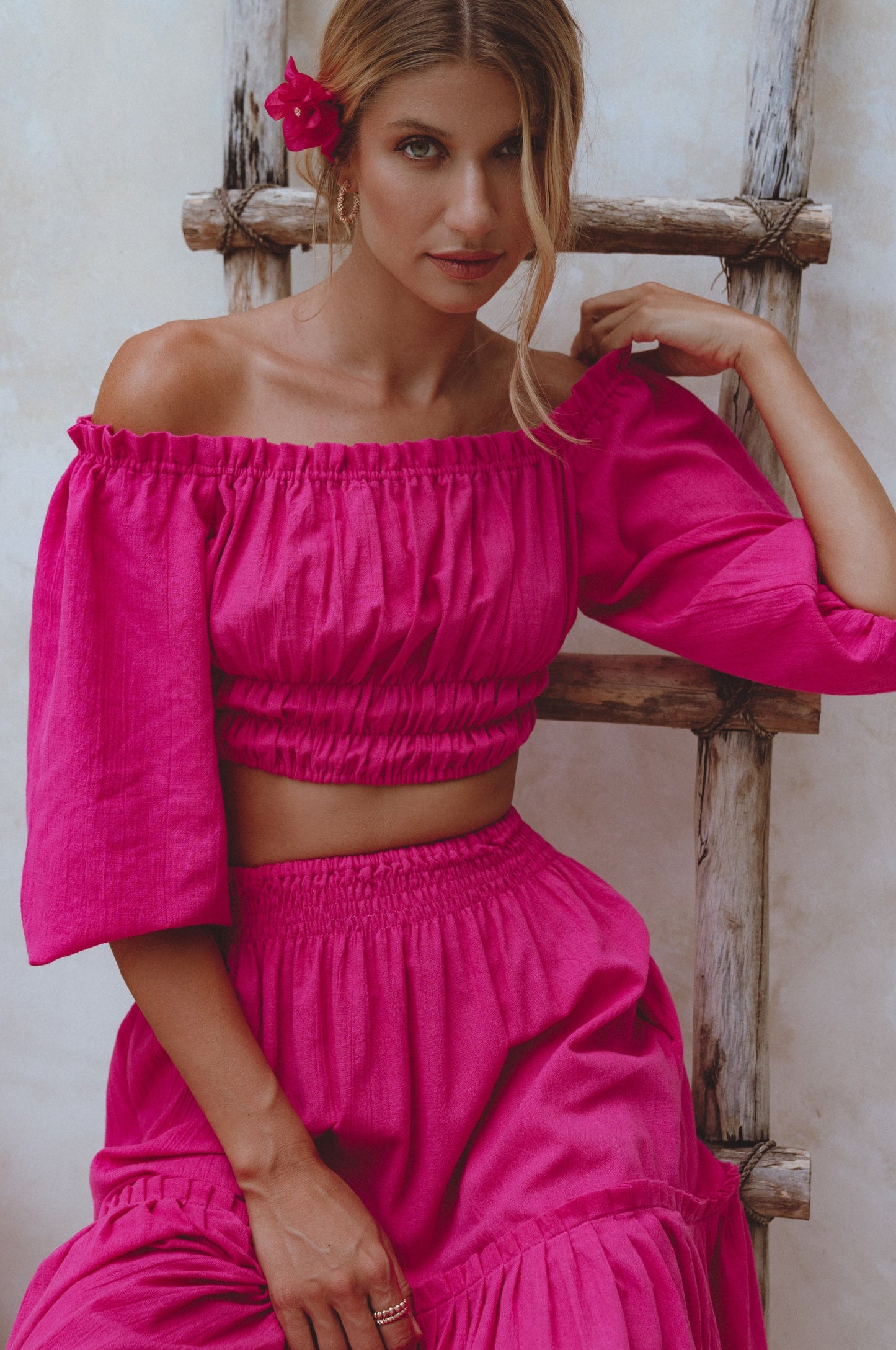 Umberta Linen Cropped Top