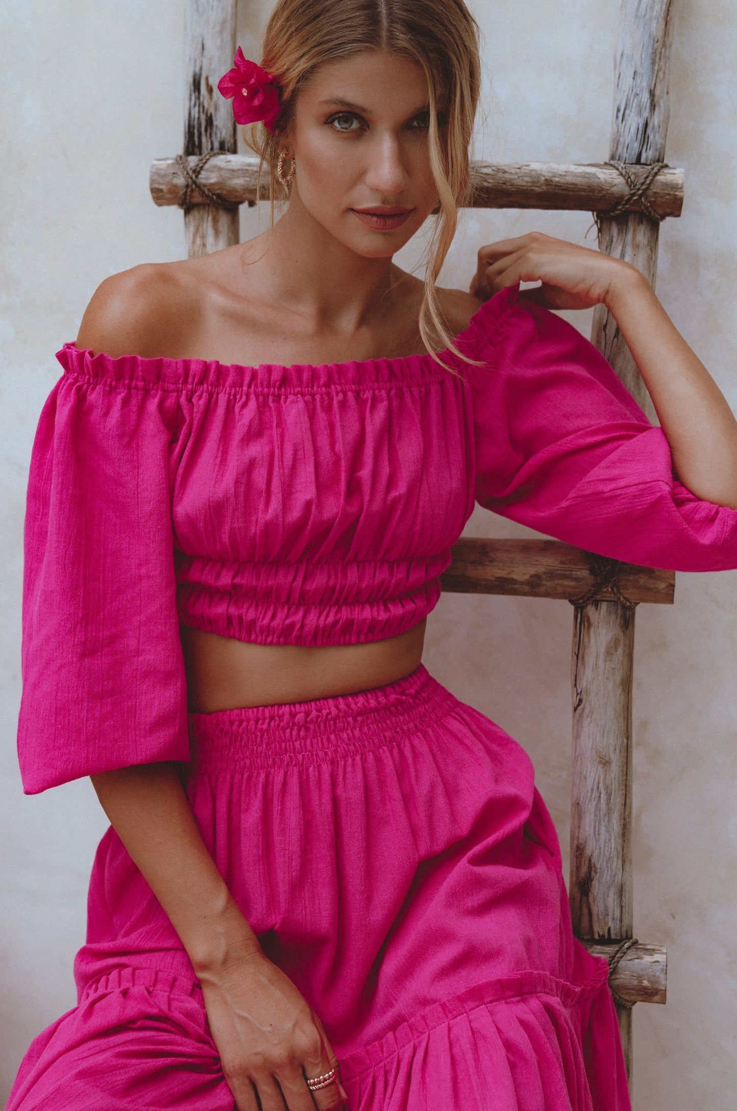 Idalie Linen Crop Top