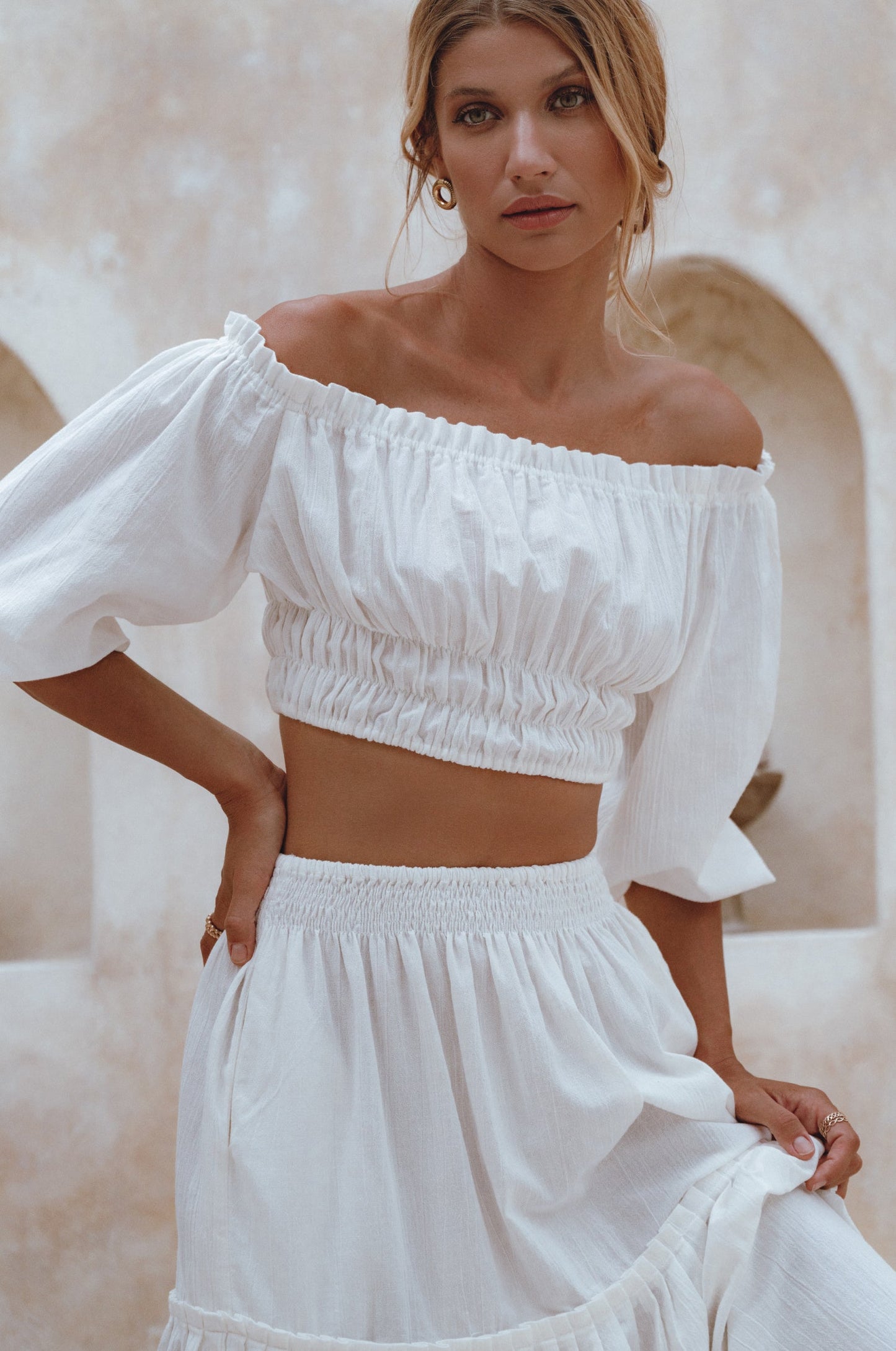 Umberta Linen Cropped Top