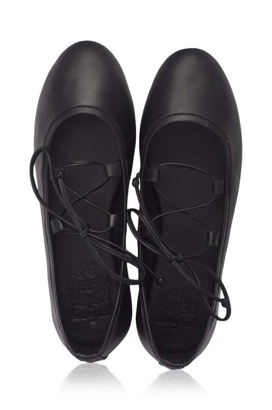 Lisanne Lace-Up Leather Flats