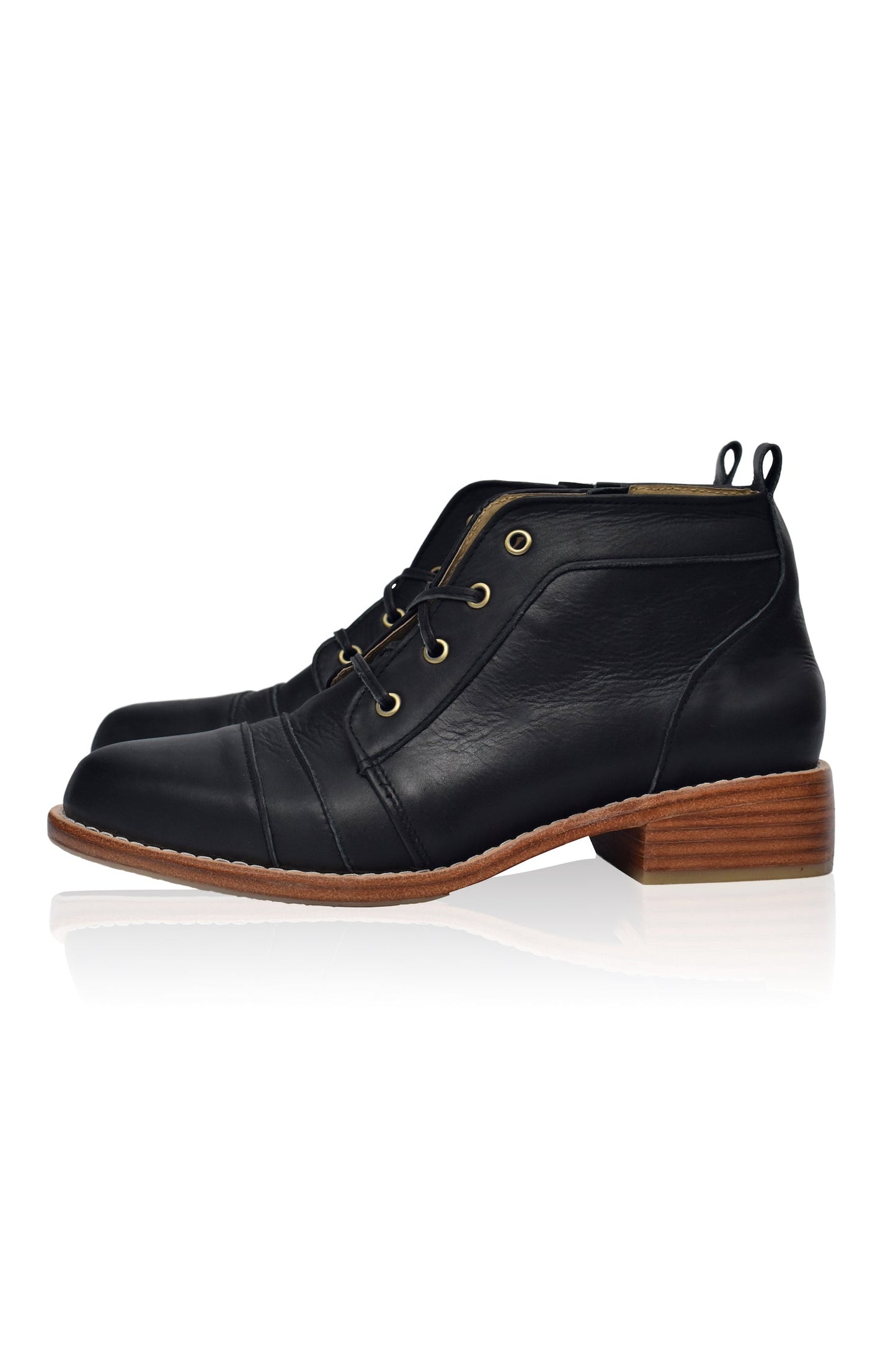 Zita Lace-Up Leather Boots