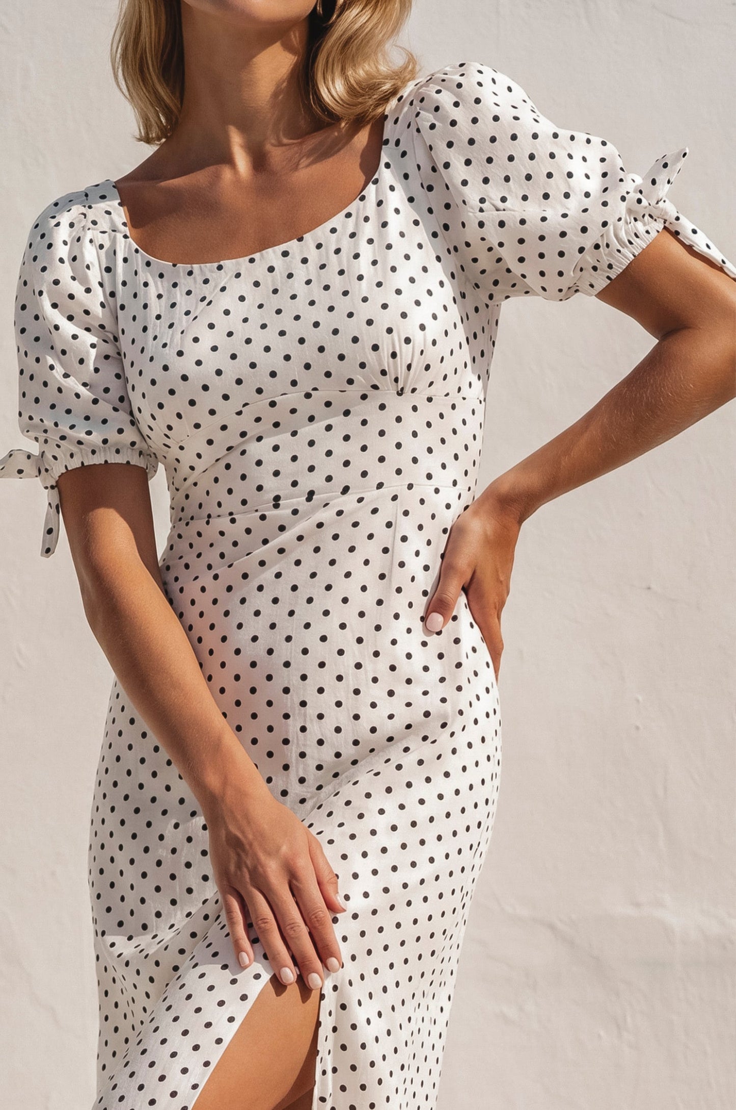 Zelina Puff Sleeve Midi Dress