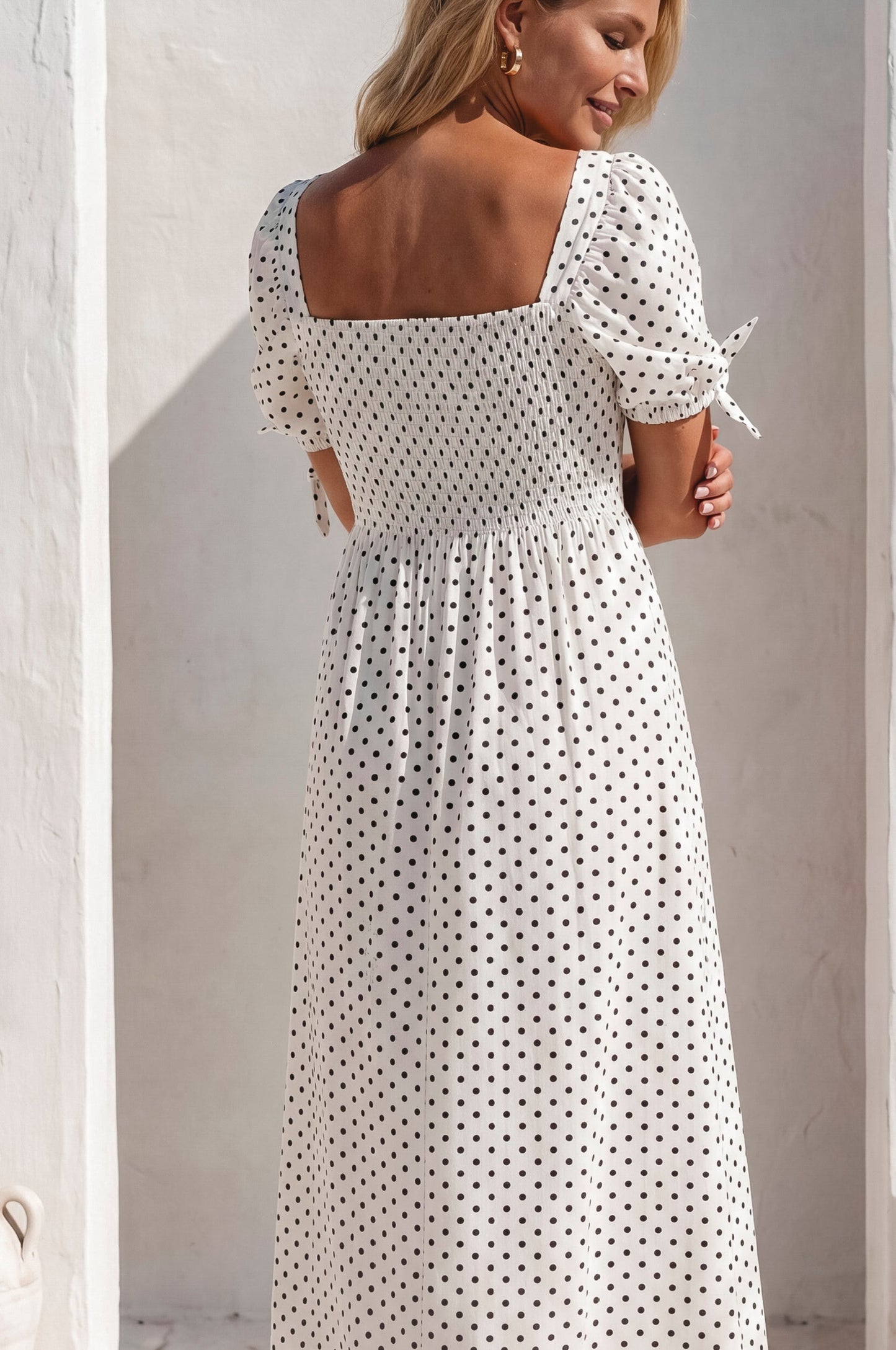 Zelina Puff Sleeve Midi Dress