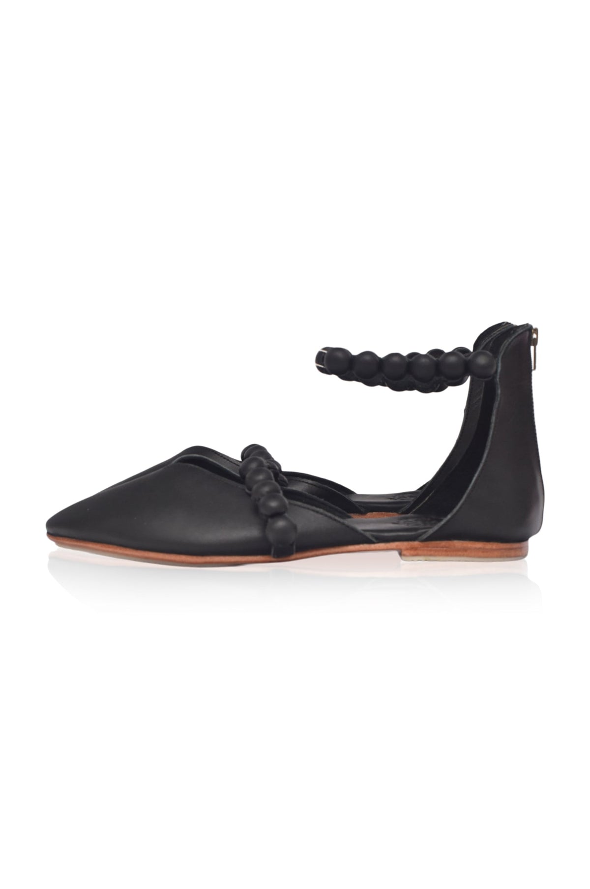 Mirabel Ankle Strap Leather Ballet Flats