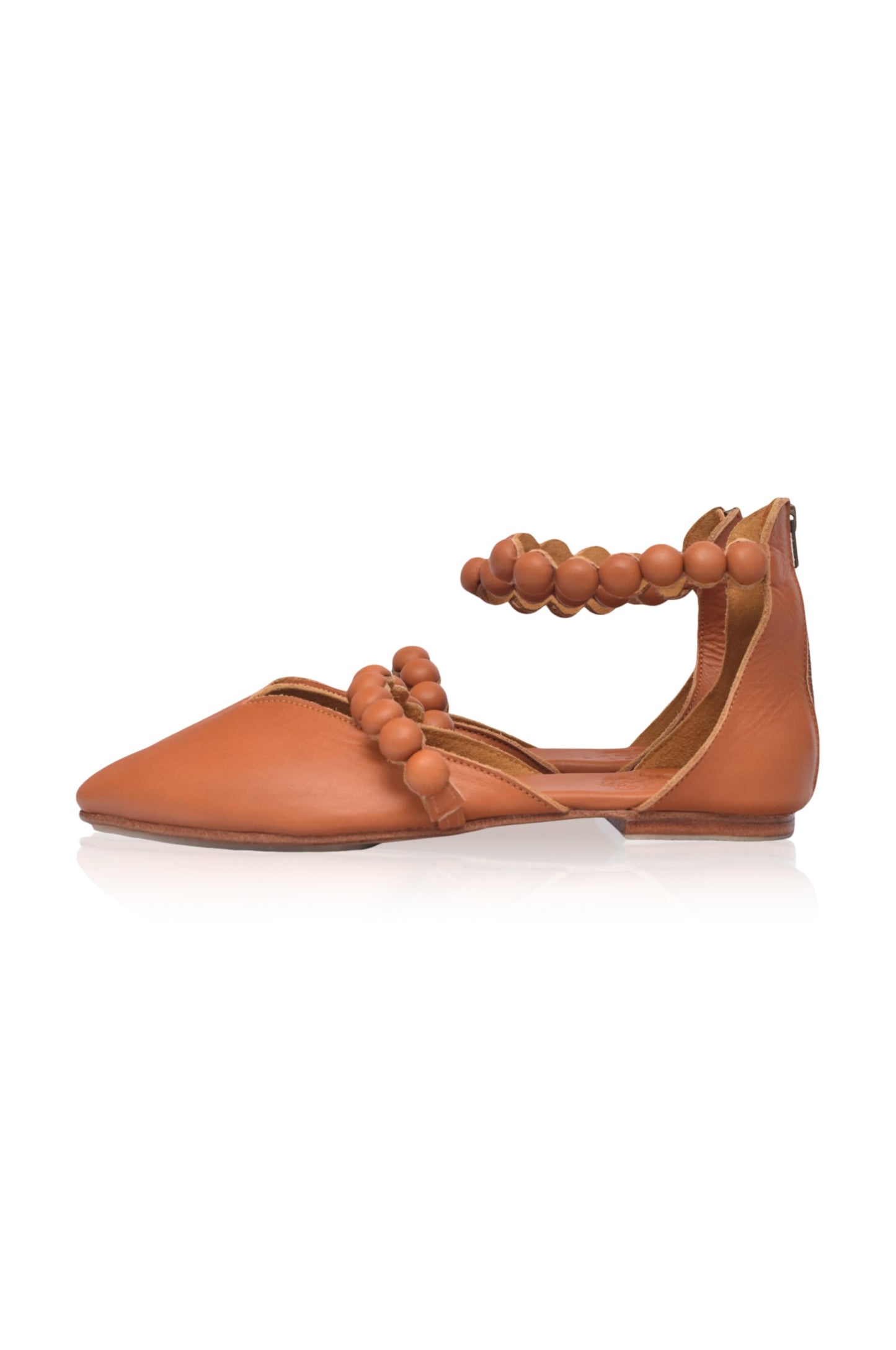 Mirabel Ankle Strap Leather Ballet Flats