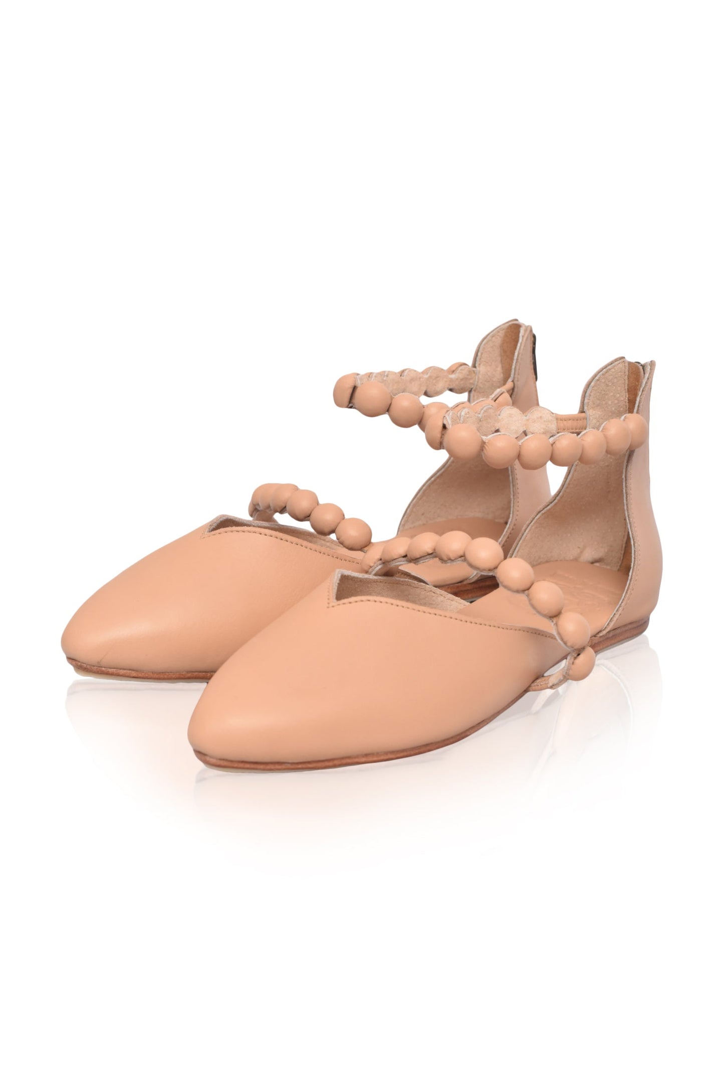 Mirabel Ankle Strap Leather Ballet Flats