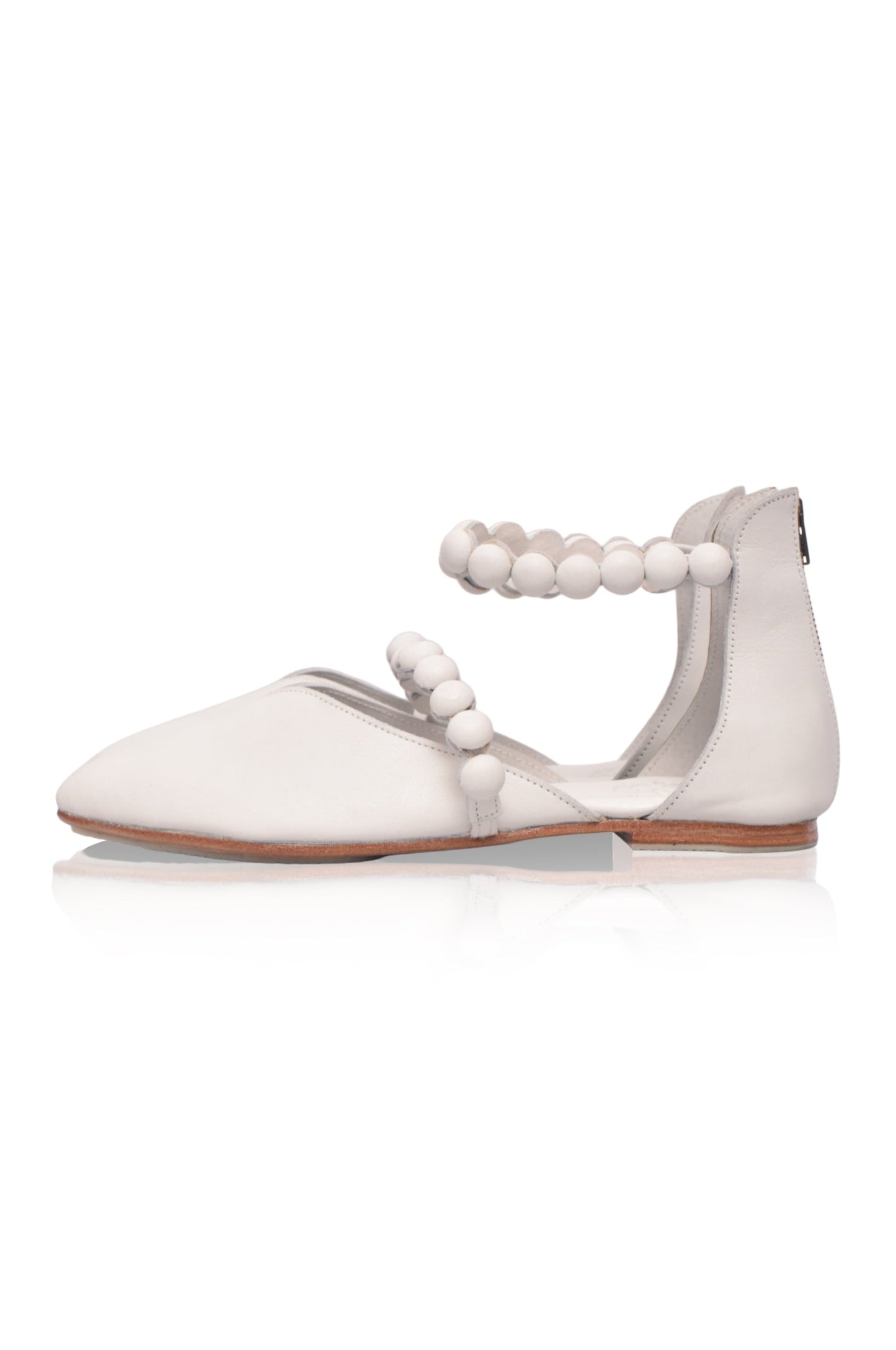 Mirabel Ankle Strap Leather Ballet Flats