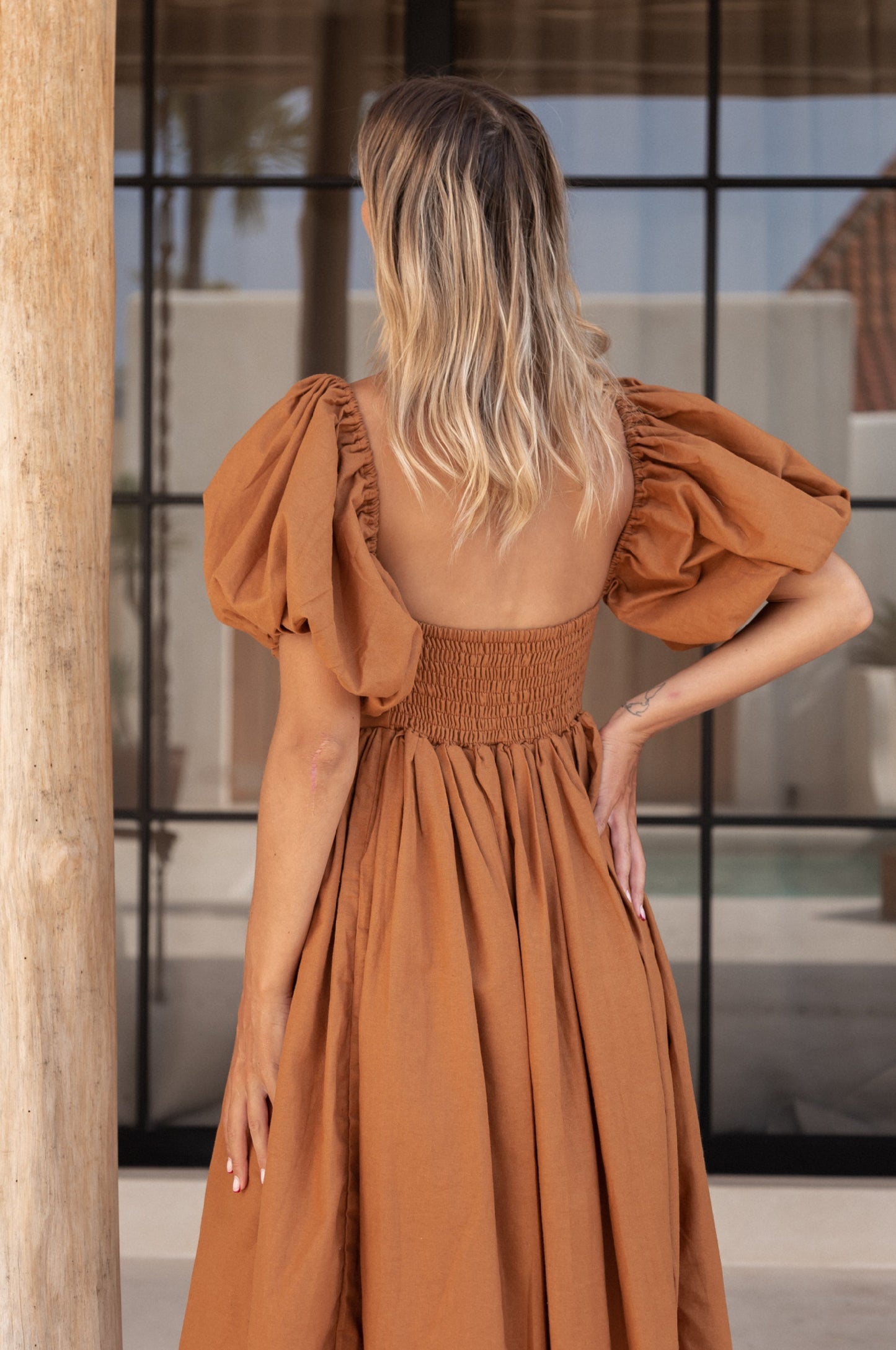 Isabeau Puff Sleeve Midi Dress