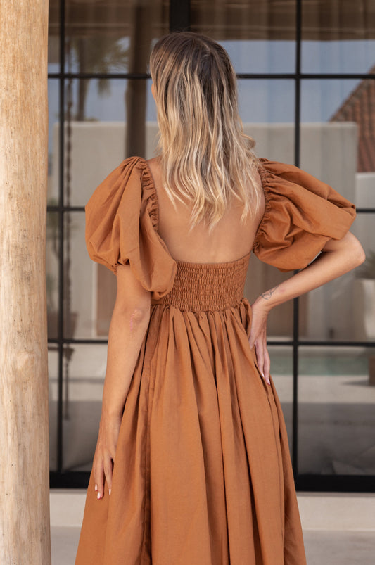 Isabeau Puff Sleeve Midi Dress