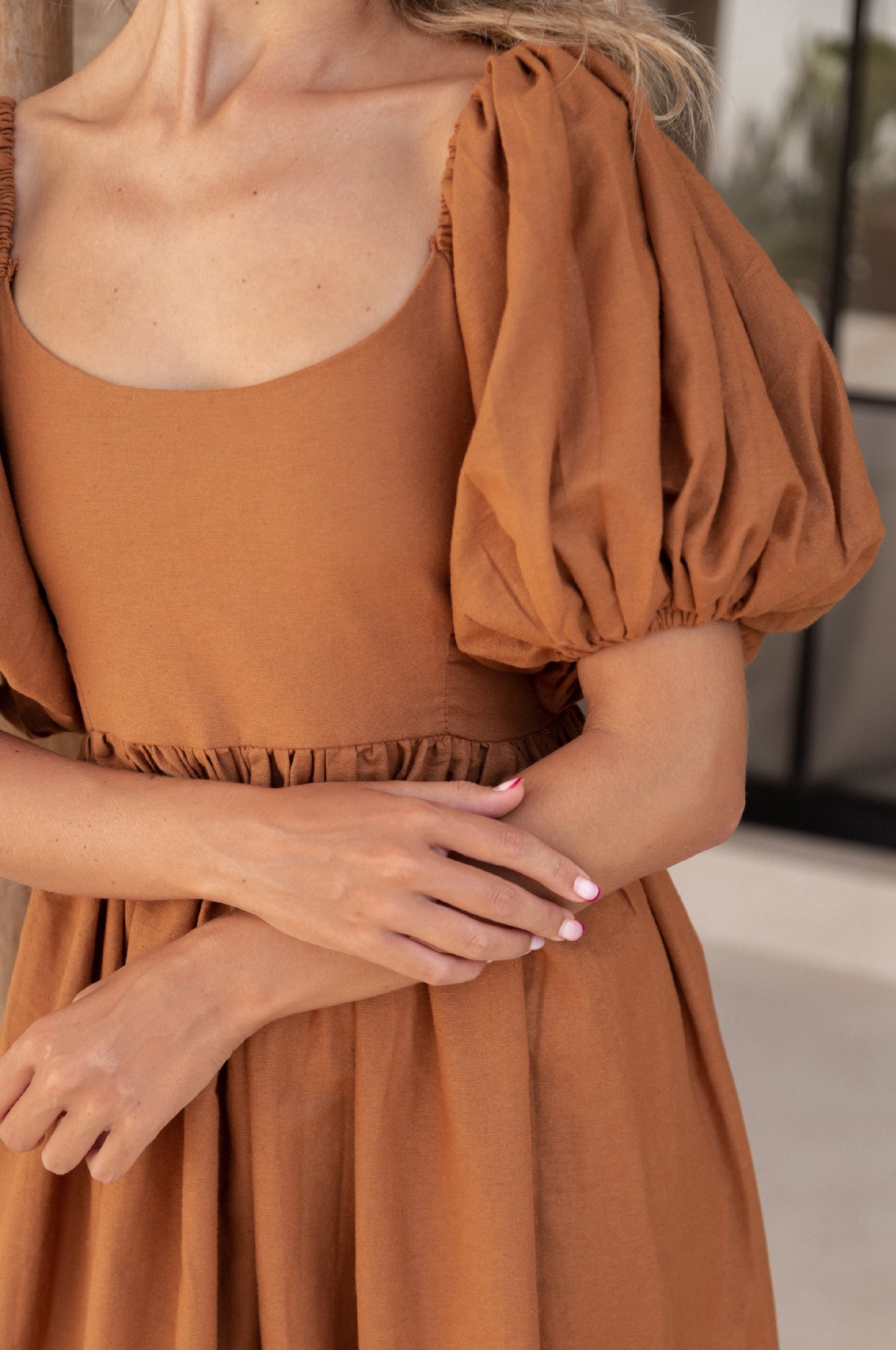 Isabeau Puff Sleeve Midi Dress