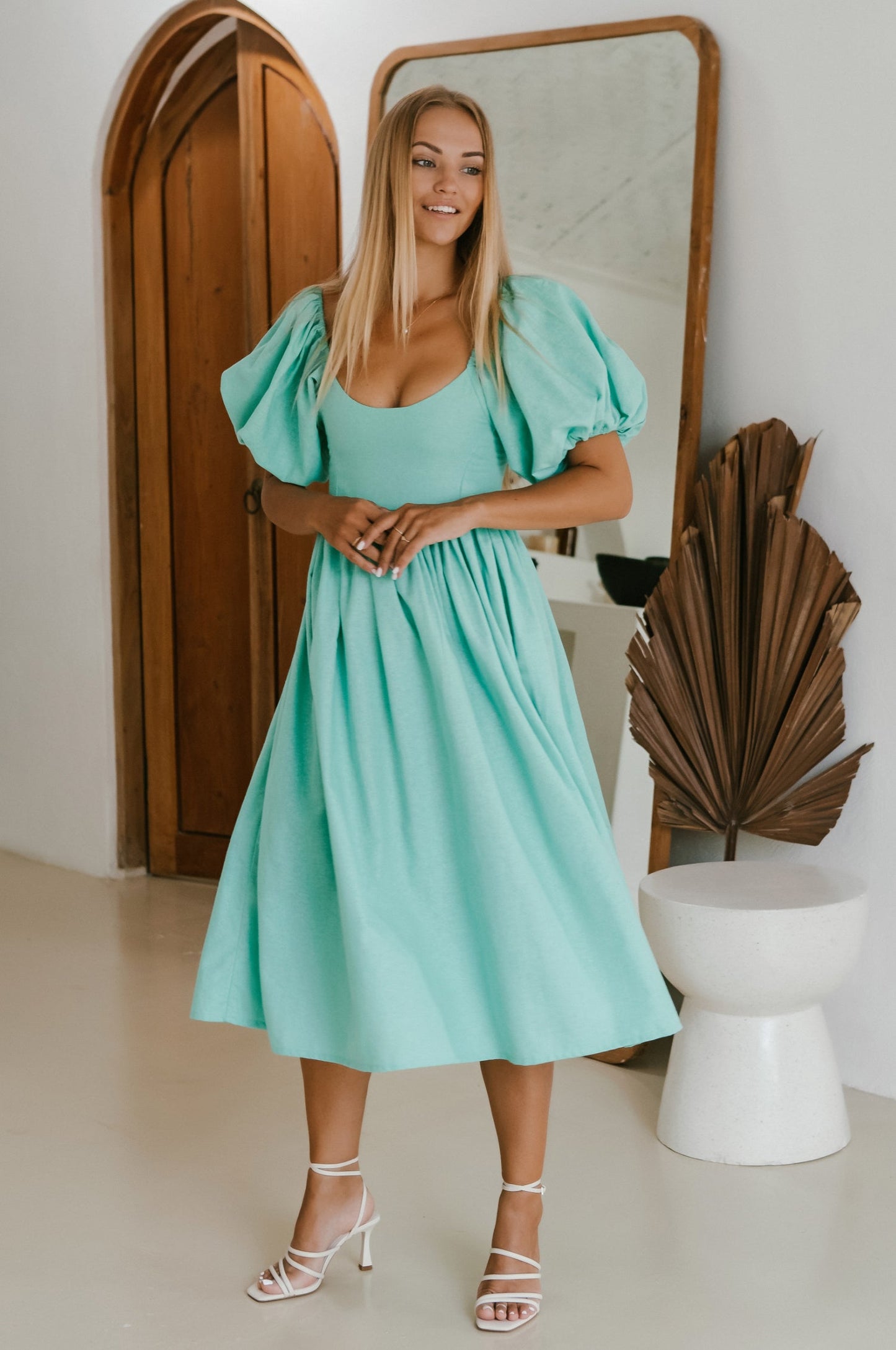 Isabeau Puff Sleeve Midi Dress