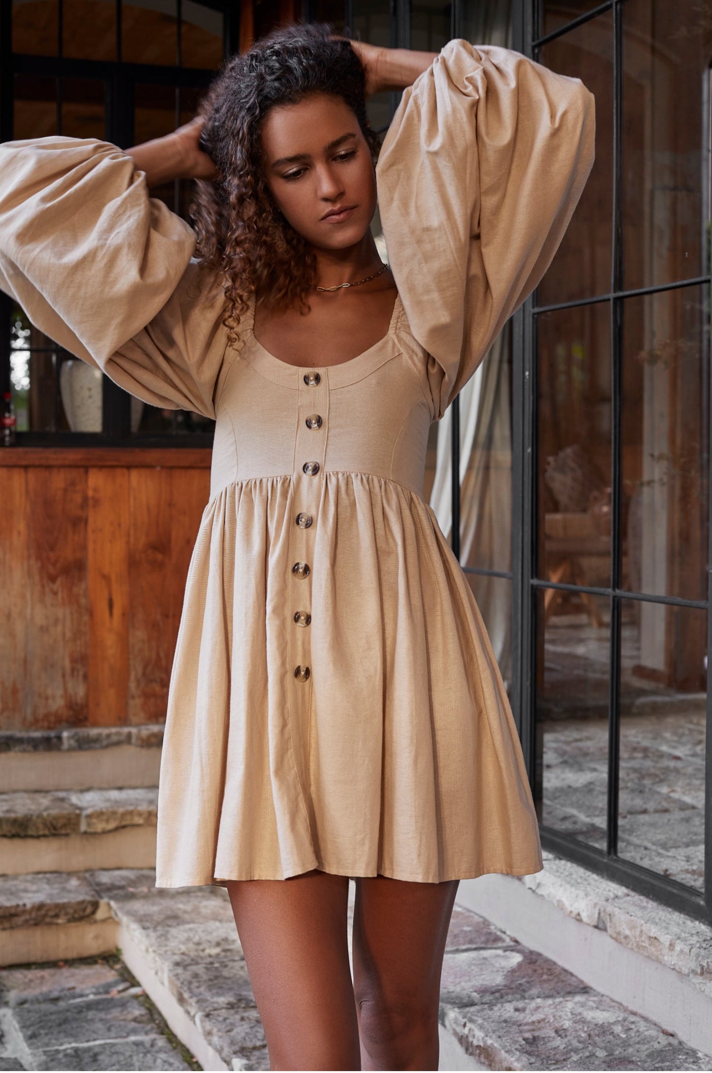Cyrielle Linen Mini Dress