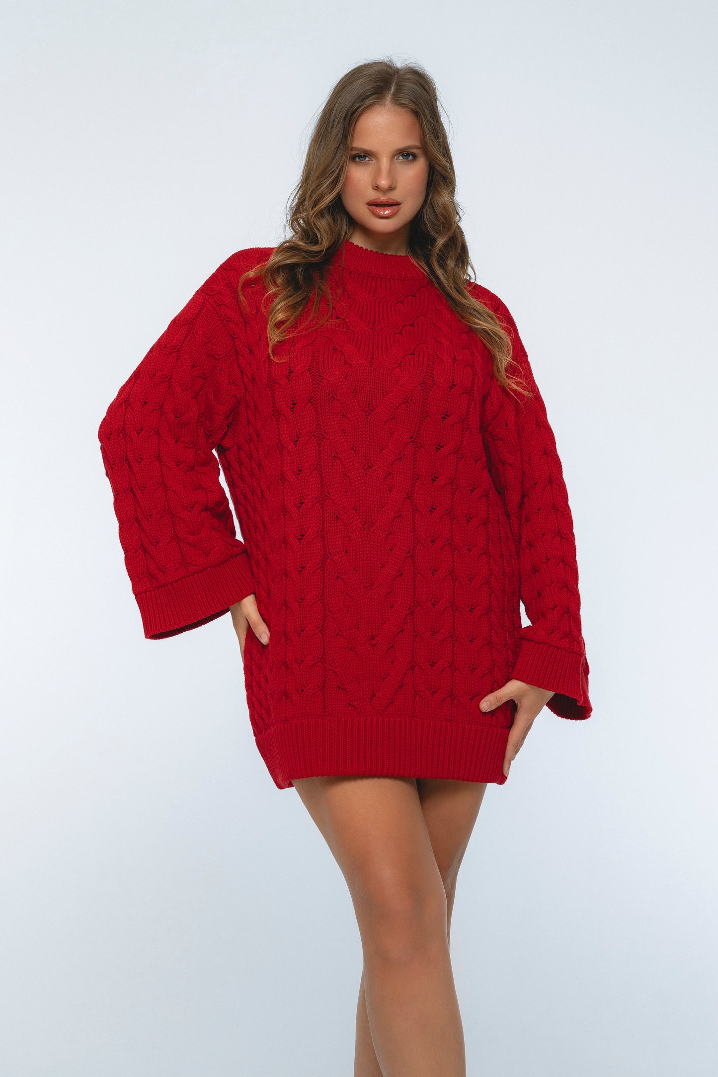 Amandine Cable-Knit Sweater Dress