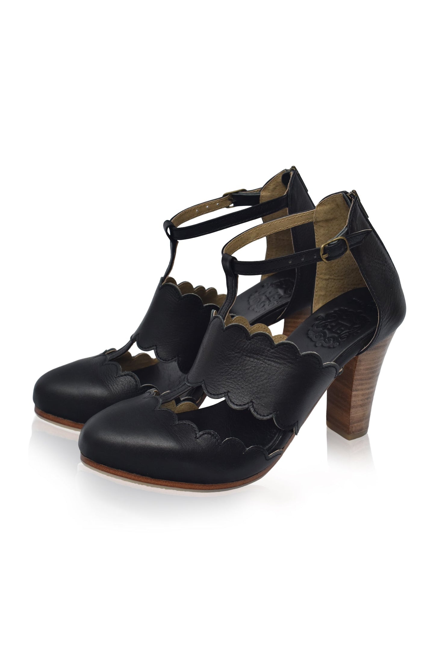 Lieselot T-Strap Leather Heels