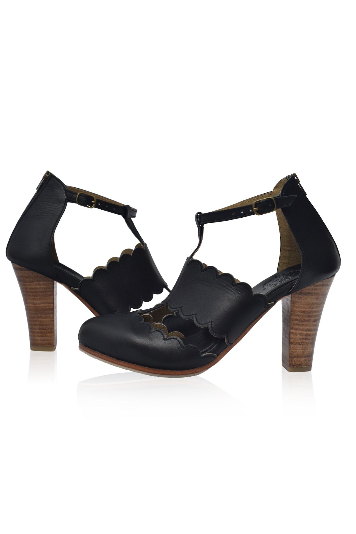 Lieselot T-Strap Leather Heels