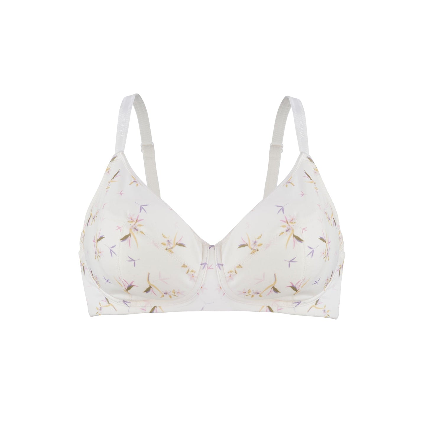 Ditsy Floral - Silk & Organic Cotton Smooth T-Shirt Wireless Bra