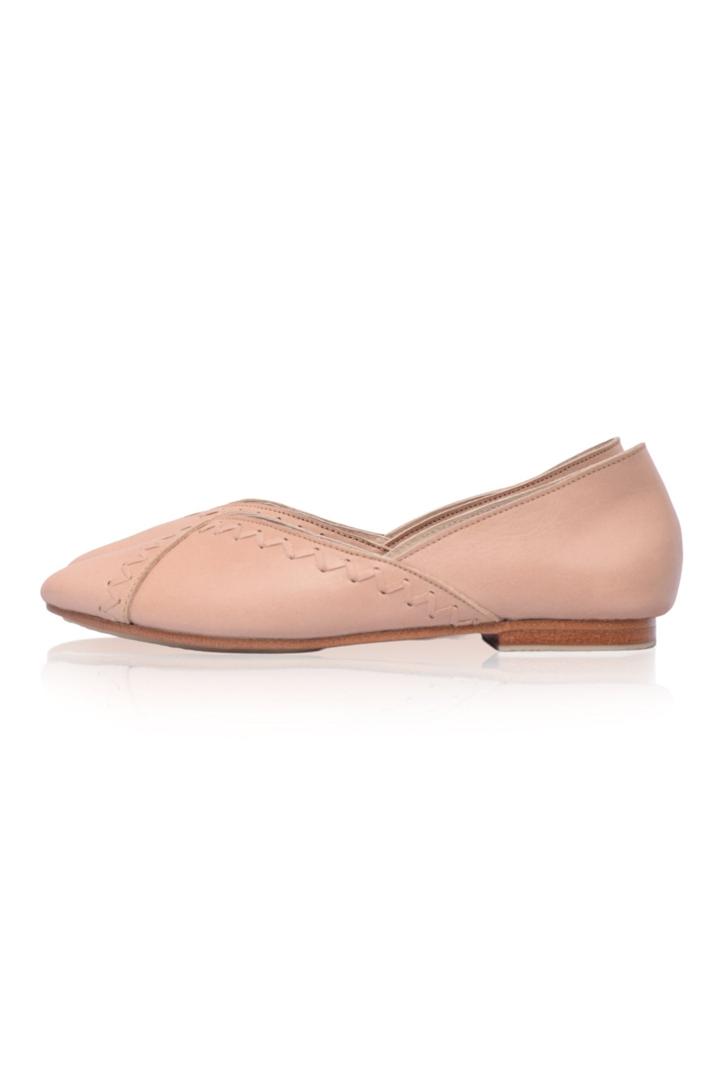 Ysabel Pointed Toe Leather Flats