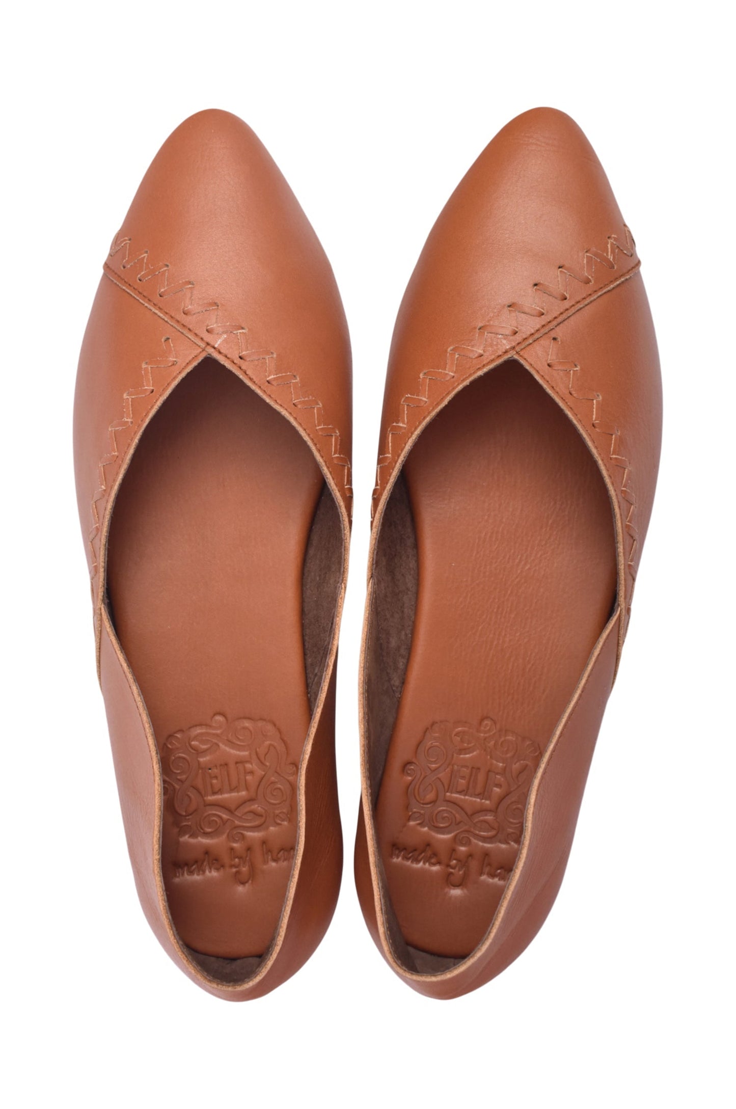 Ysabel Pointed Toe Leather Flats