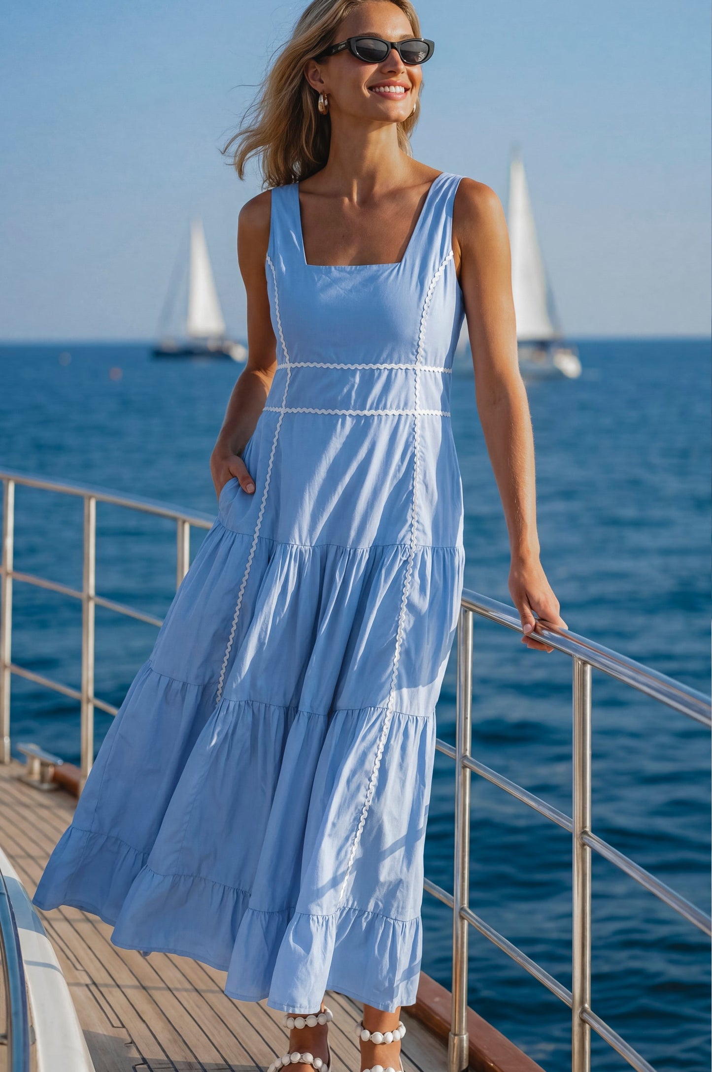 Bastienne Cotton Tiered Maxi Dress