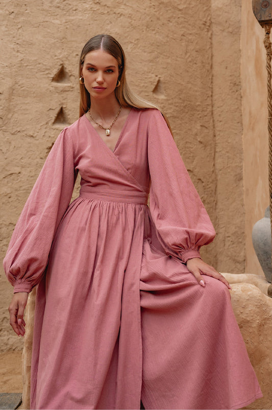 Vivienne Linen Wrap Dress