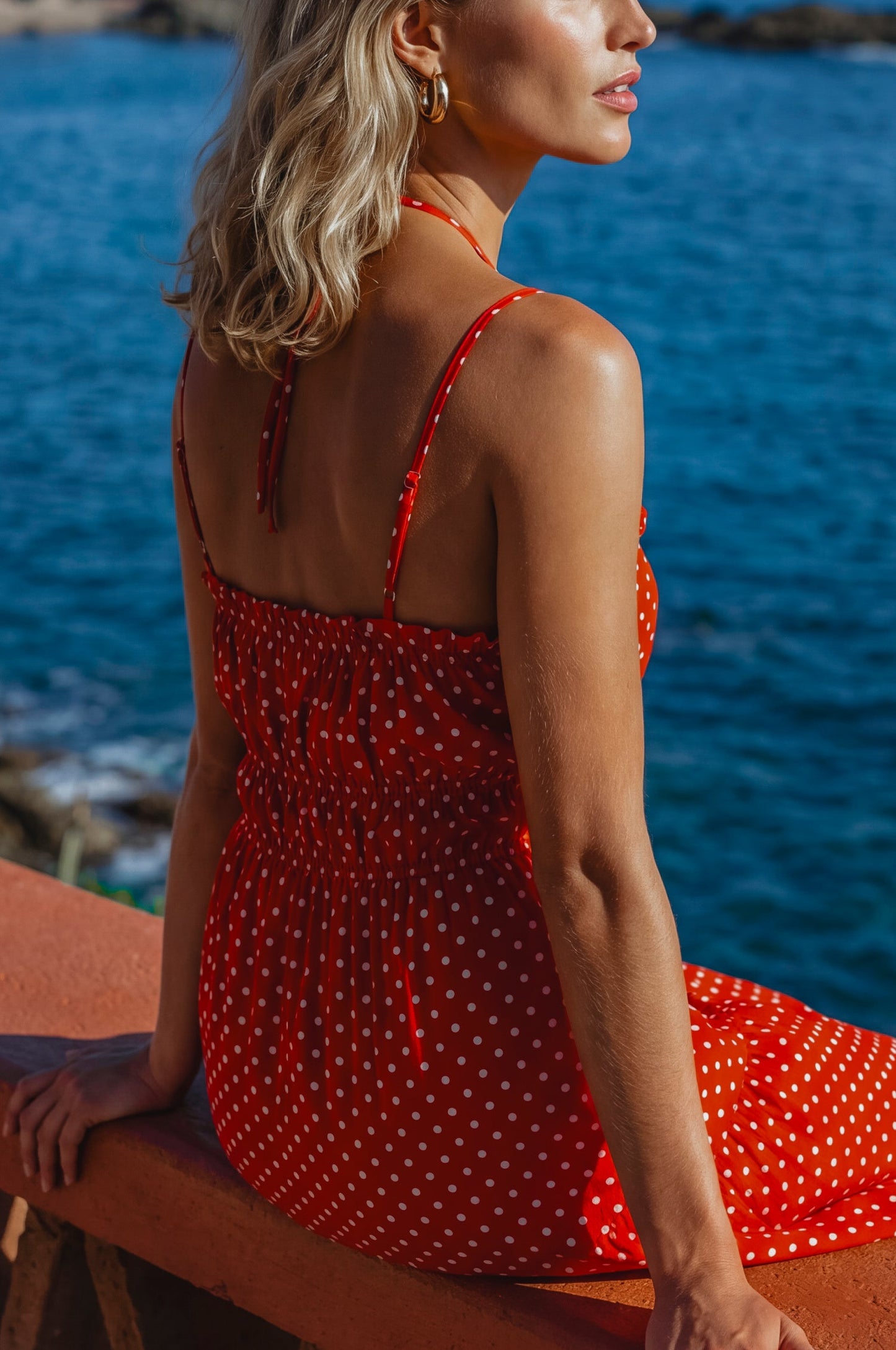 Clementia Cotton Halter Midi Dress