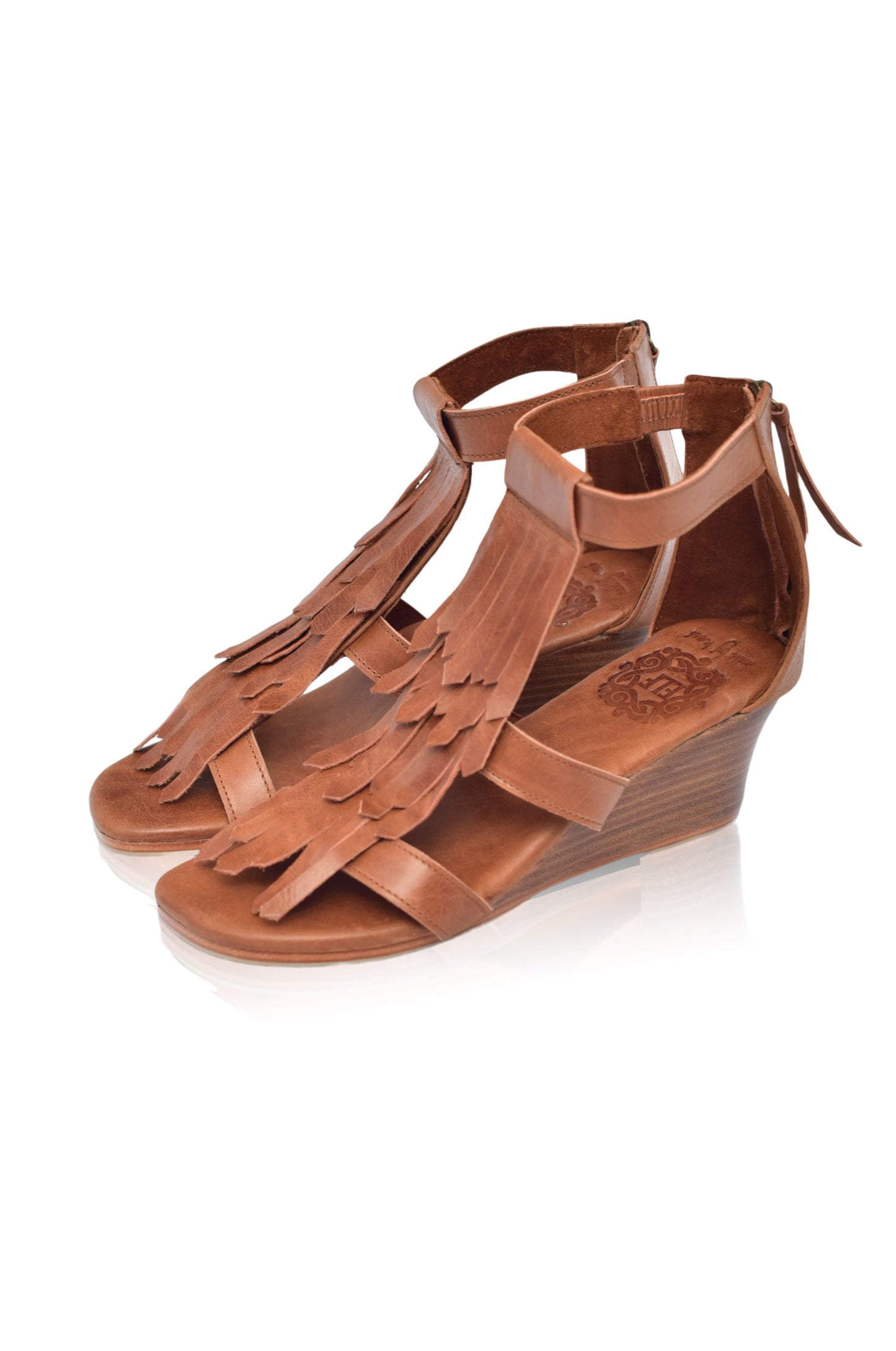 Lauriane Leather Wedge Sandals