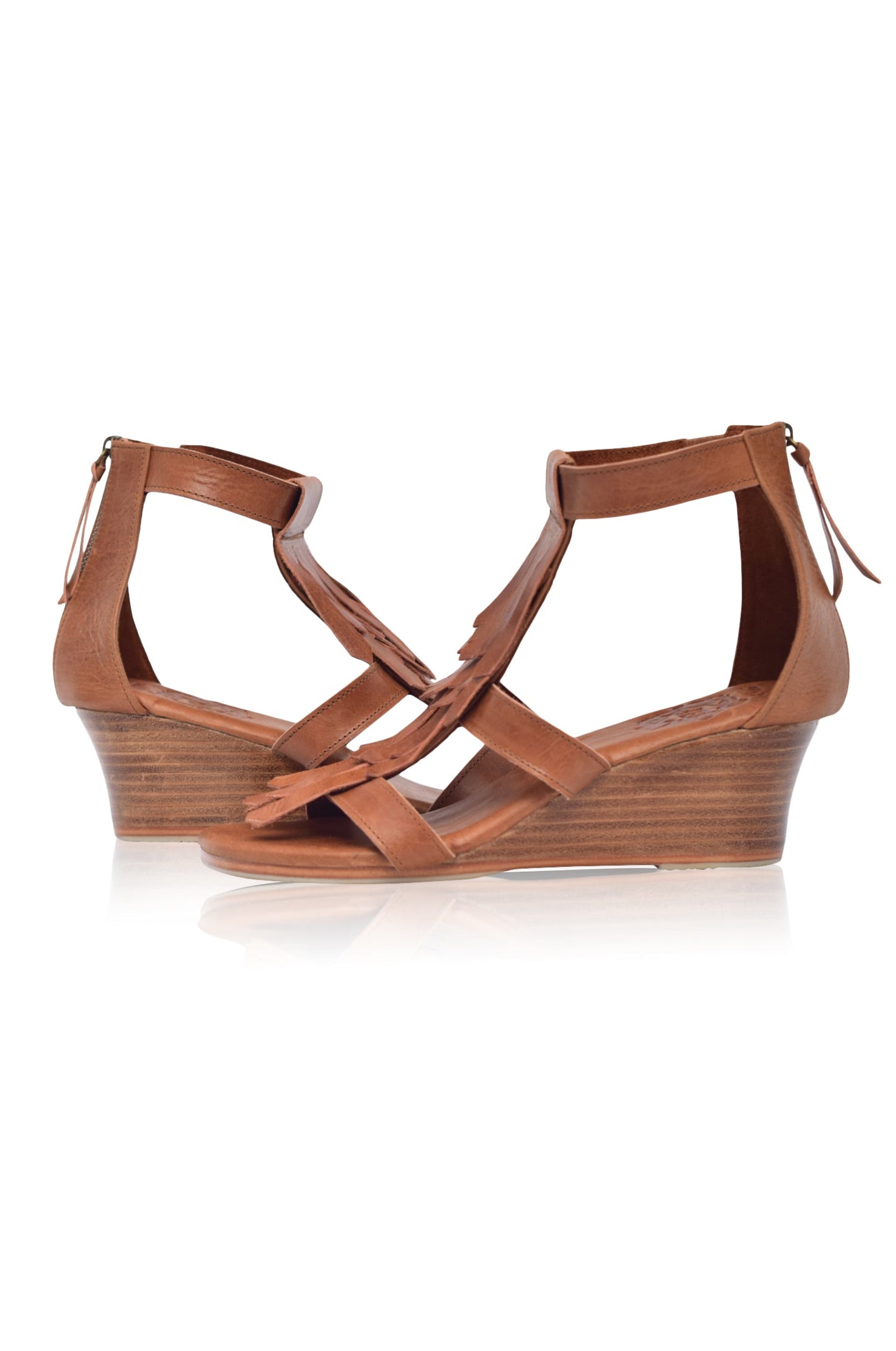 Lauriane Leather Wedge Sandals