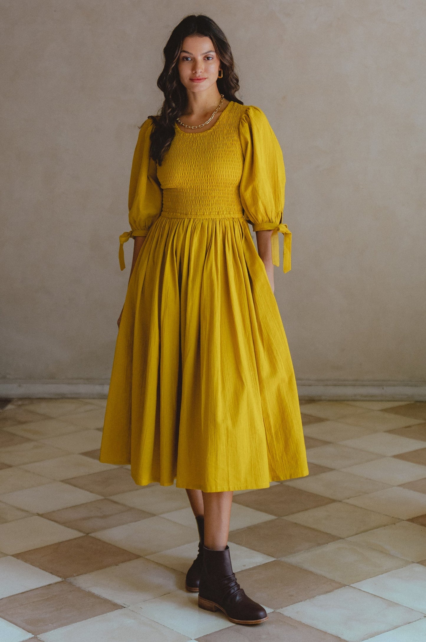 Fioria Linen Midi Dress
