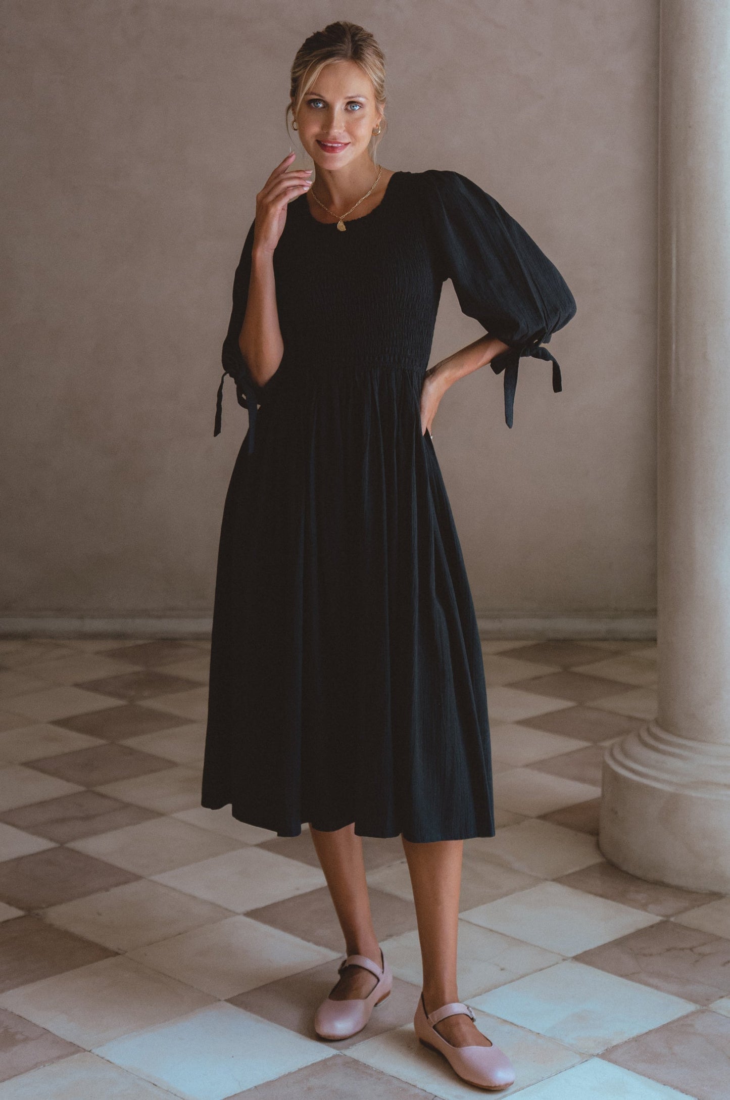 Fioria Linen Midi Dress