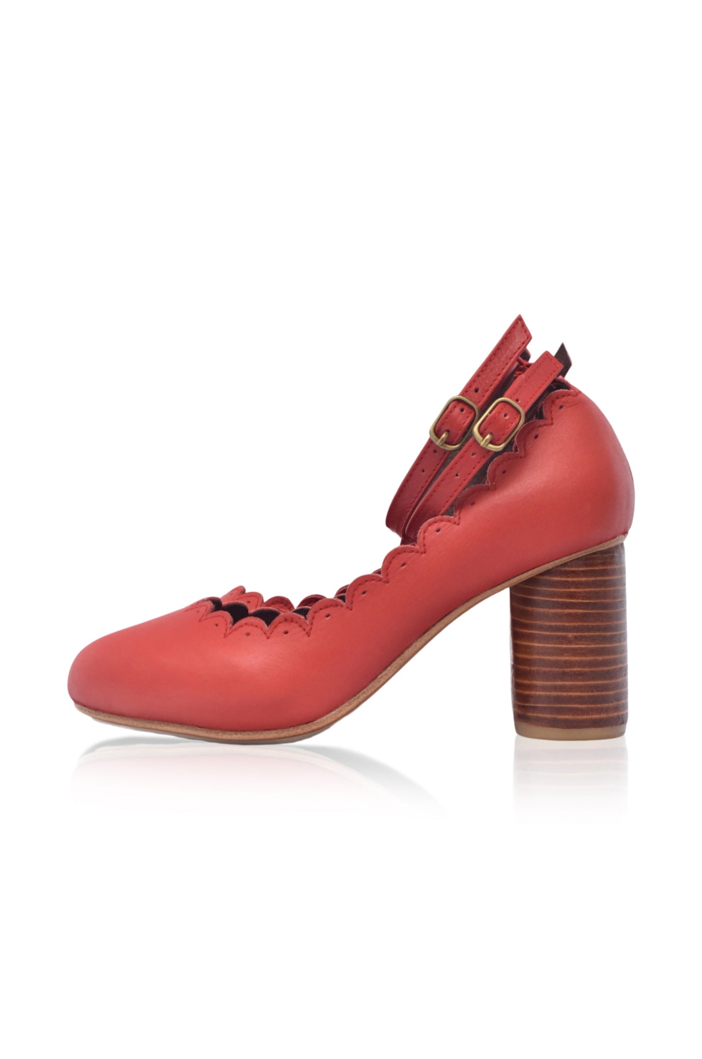 Katelijne Round Heel Leather Pumps
