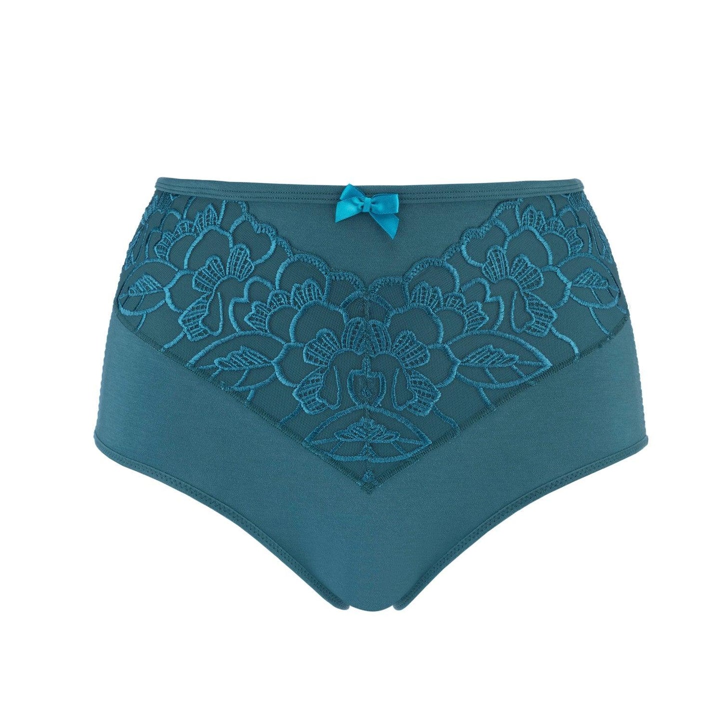 Linnea Silk & Organic Cotton Full Brief — Peacock Blue