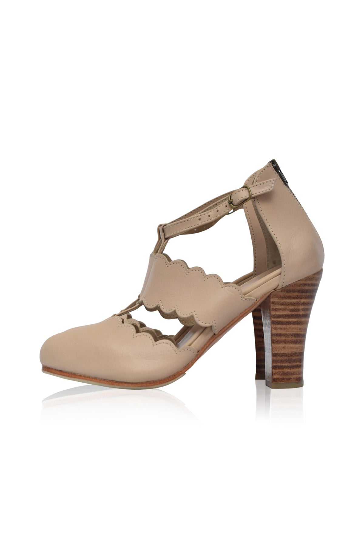 Lieselot T-Strap Leather Heels