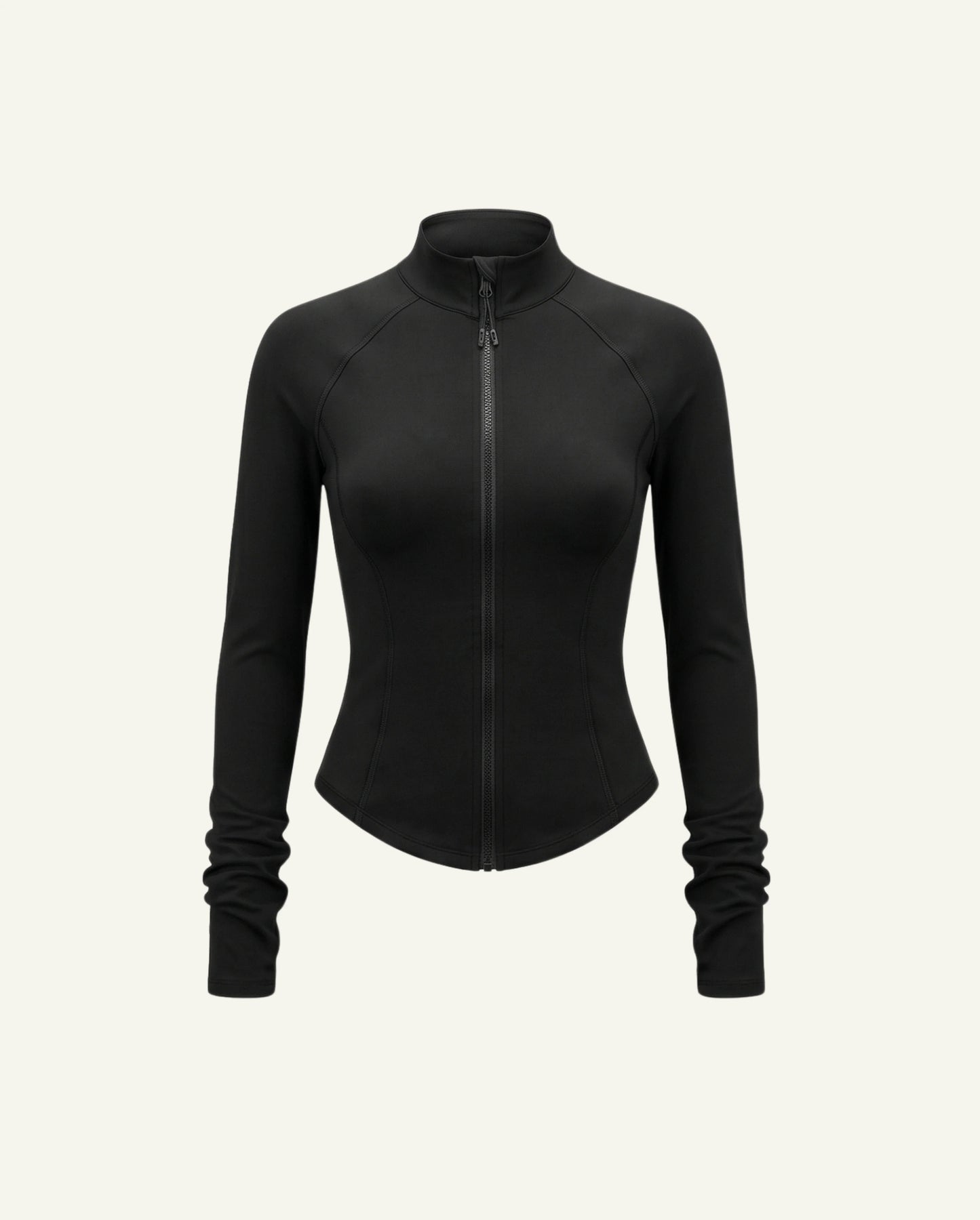Women's Organic Cotton Zip Longsleeve | Ruched Sleeve Performance Top