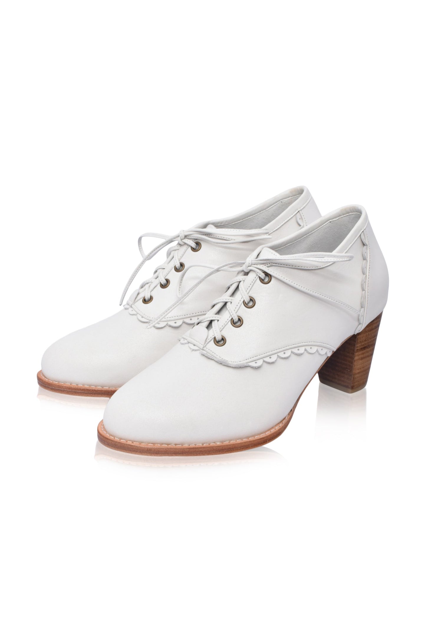 Griselda Lace Oxford Leather Heels