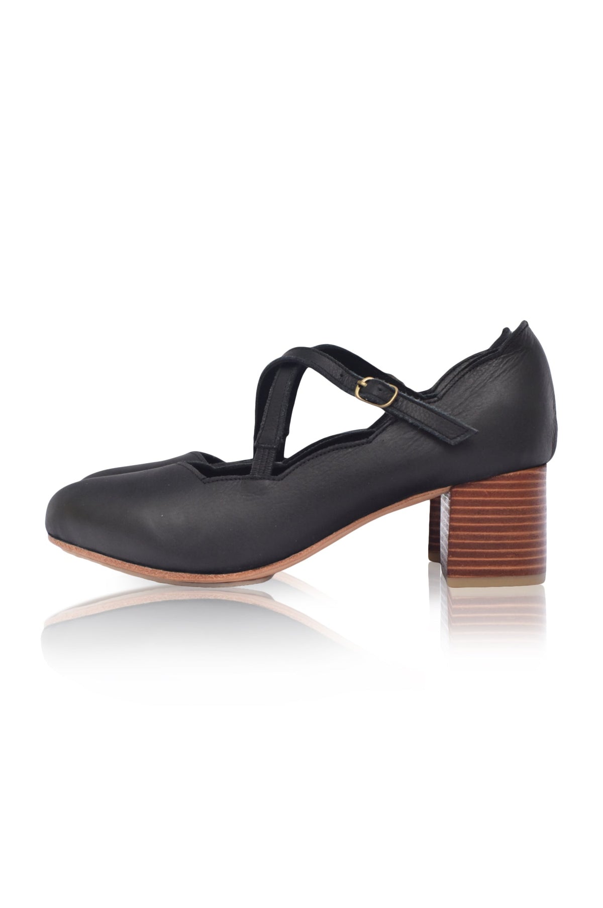 Ludivine Criss-Cross Leather Heels