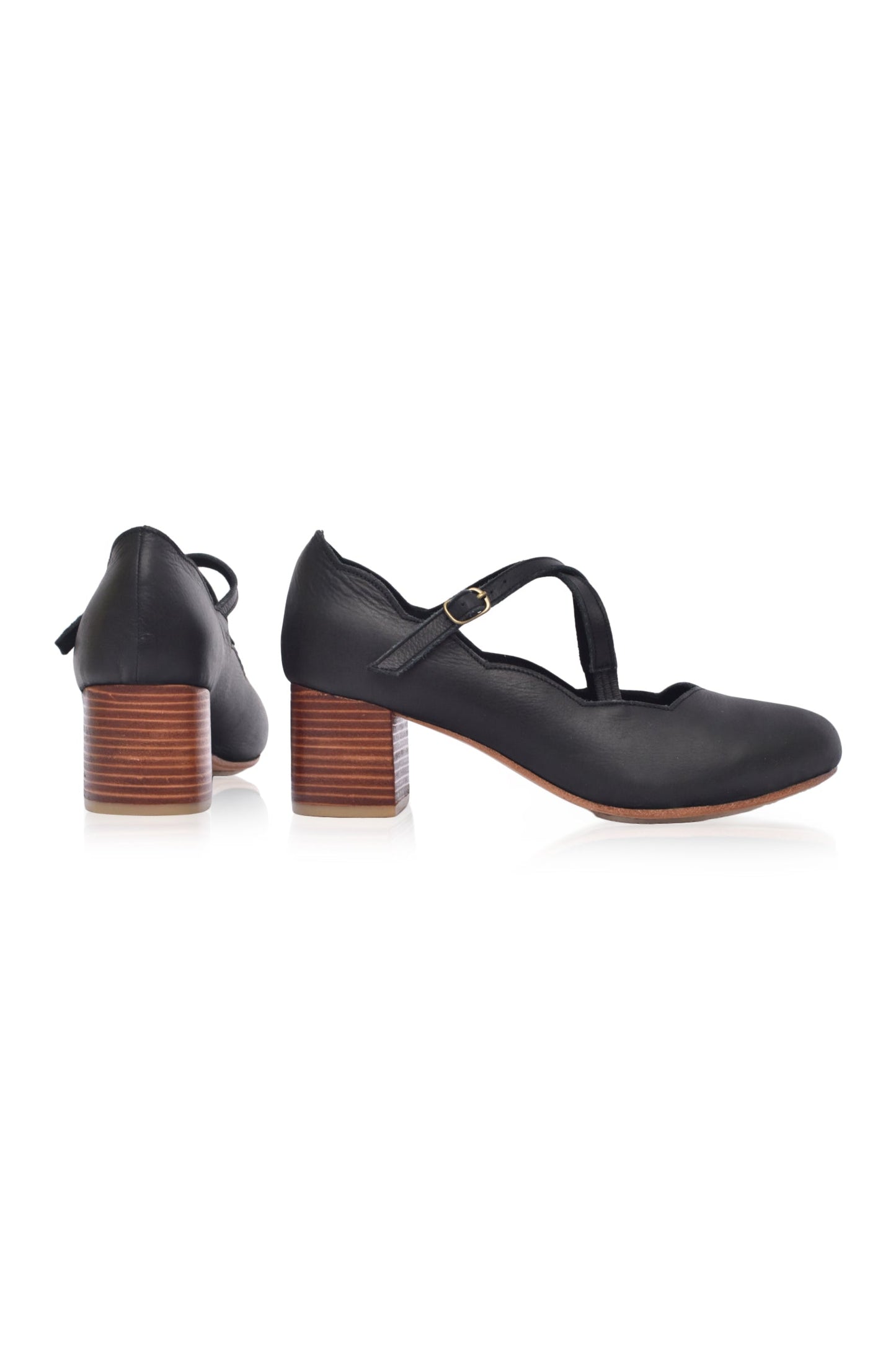 Ludivine Criss-Cross Leather Heels