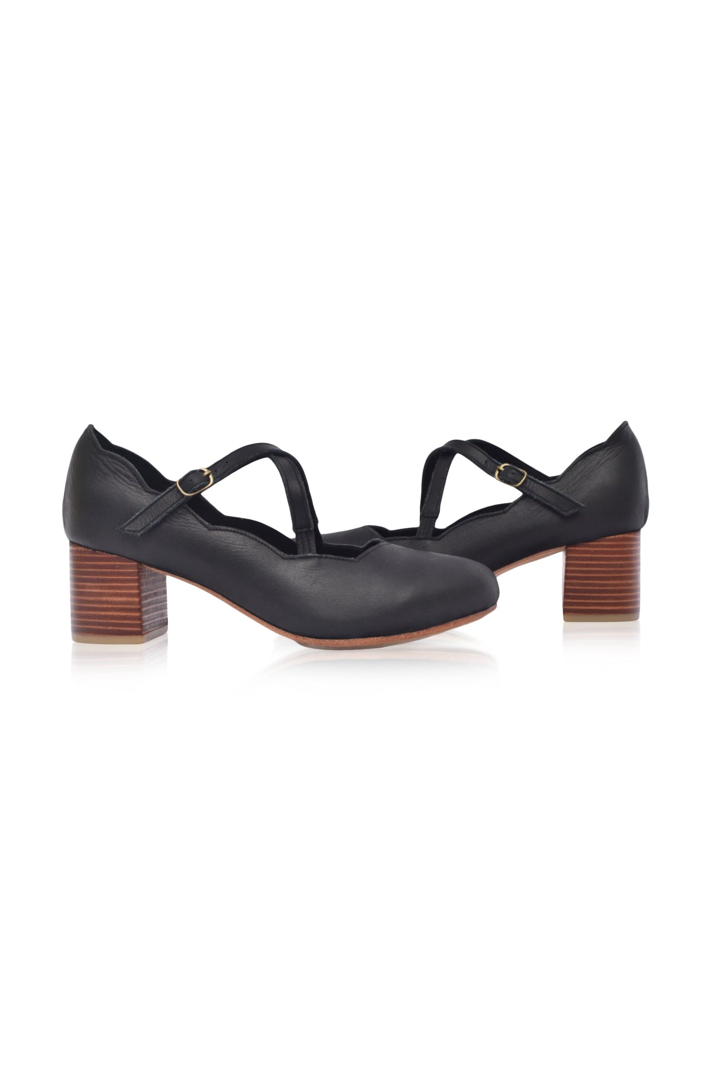 Ludivine Criss-Cross Leather Heels